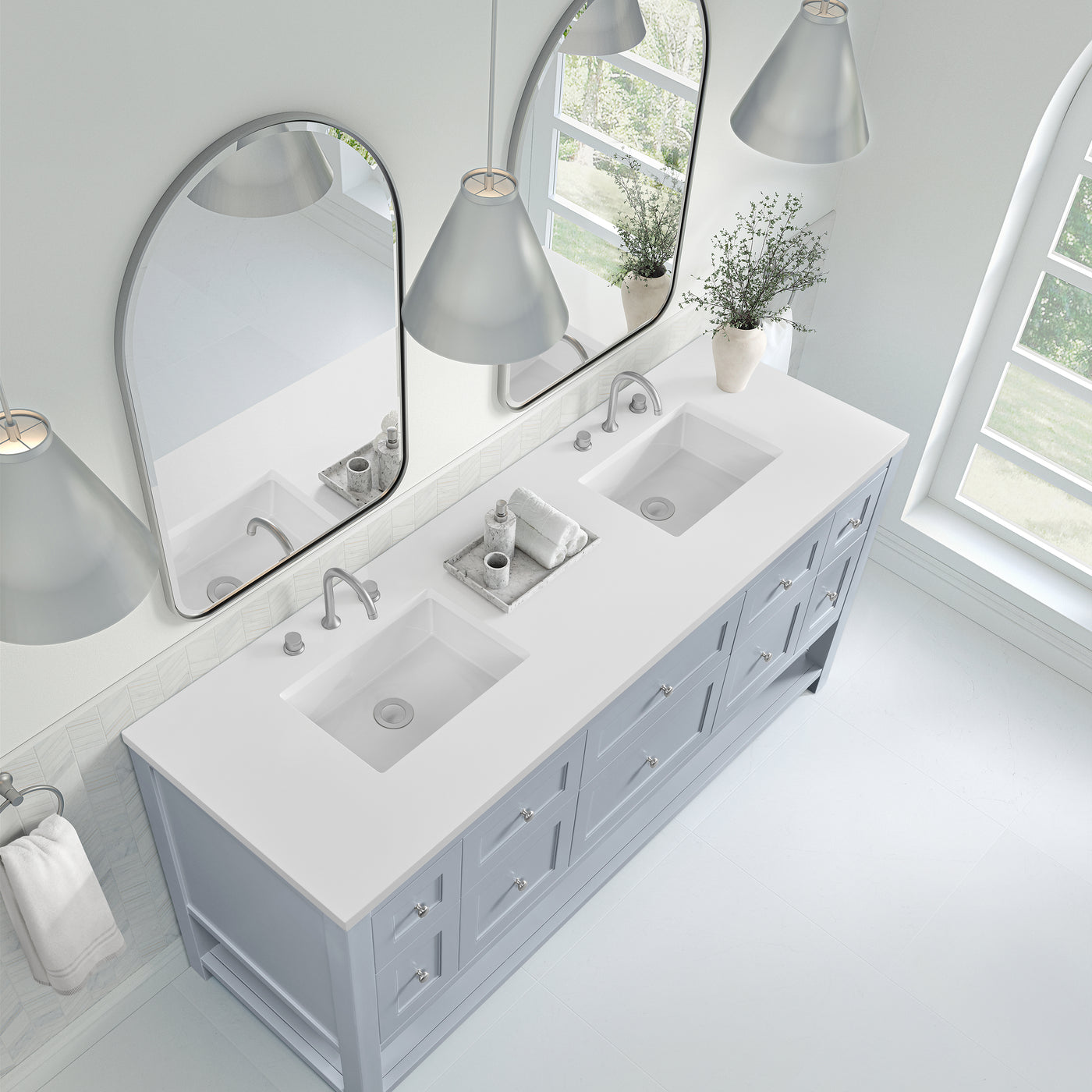 James Martin Breckenridge 72" Double Bathroom Vanity, Serenity Blue, view 35