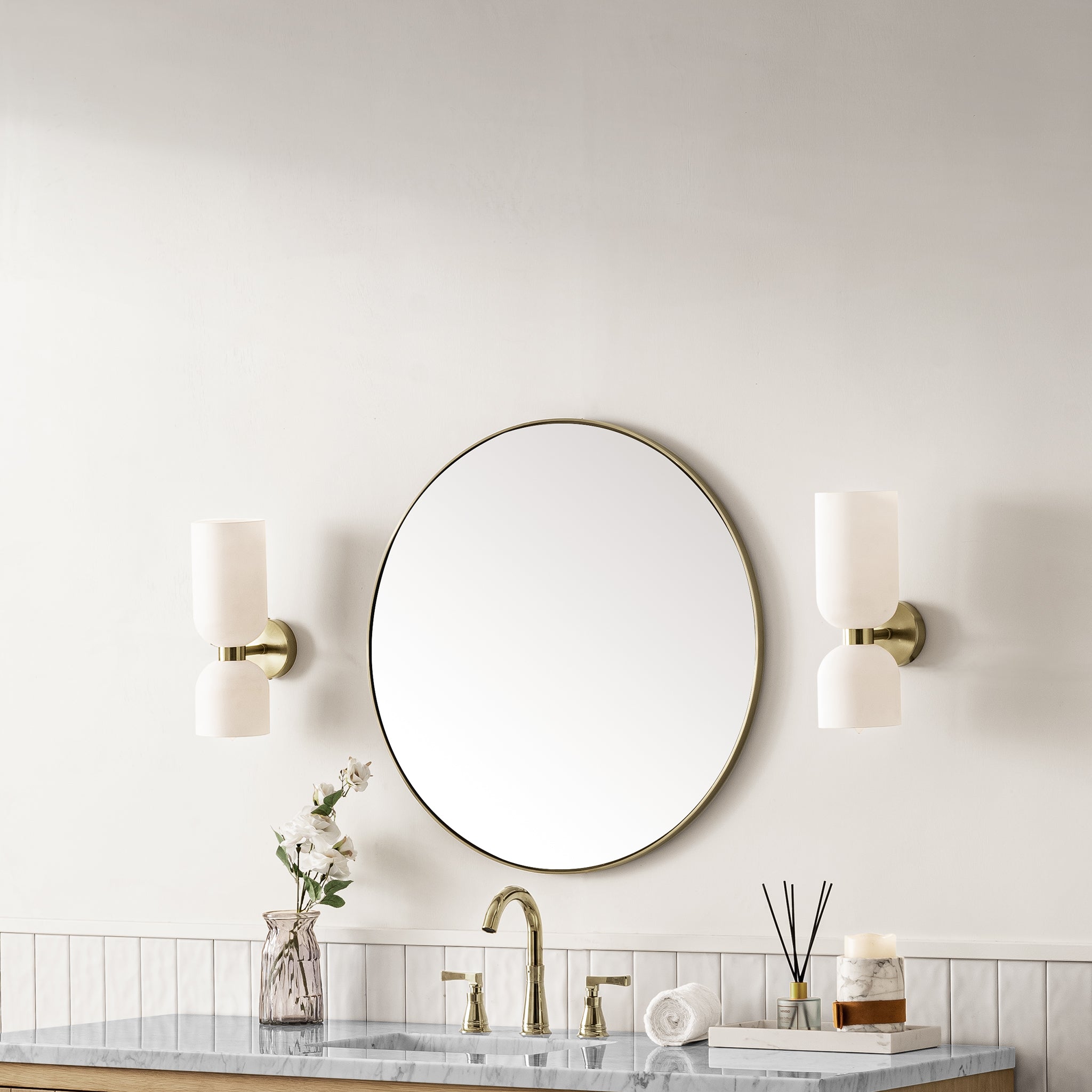 James Martin Rohe 30" Mirror, Champagne Brass, view 3