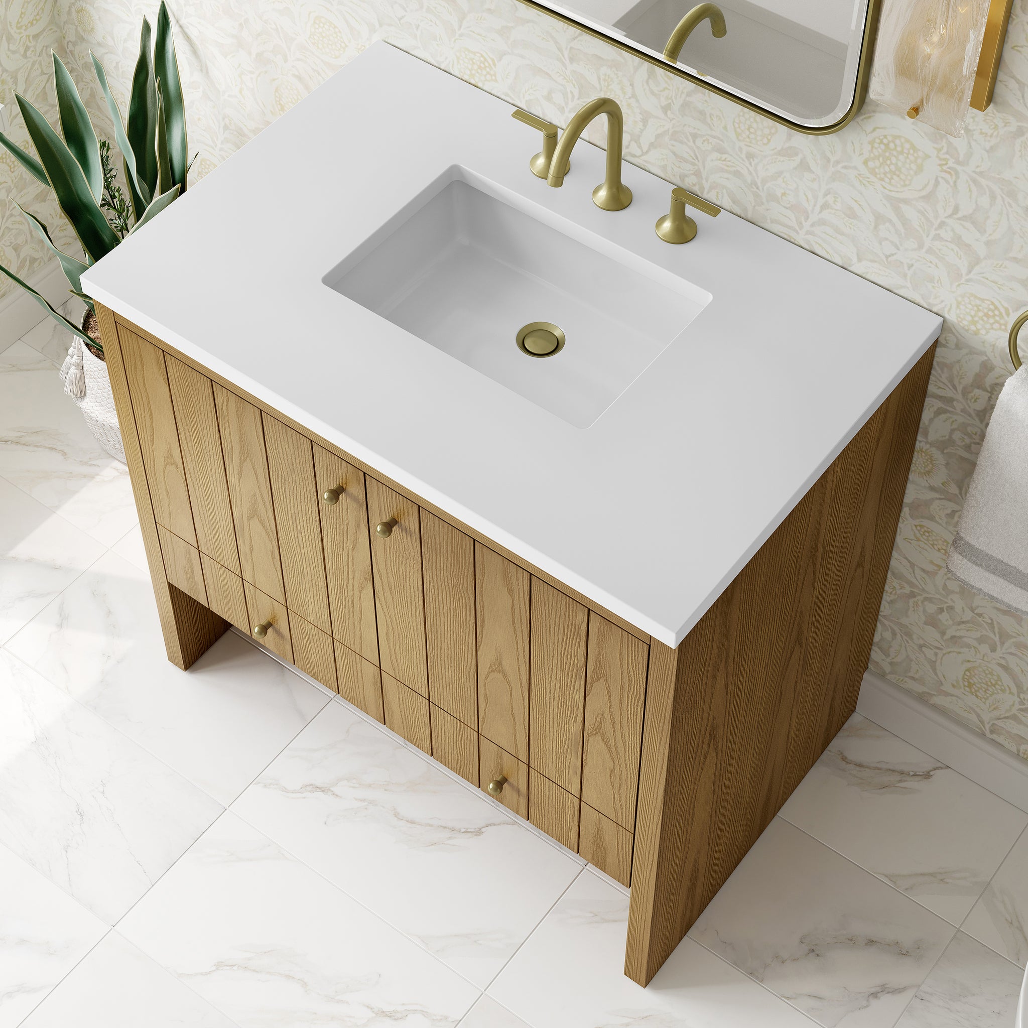 James Martin Hudson 36" Single Bathroom Vanity, Light Natural Oak, view 35