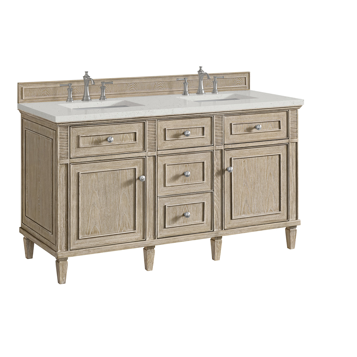 James Martin Lorelai 60" Double Bathroom Vanity, Whitewashed Oak, view 33