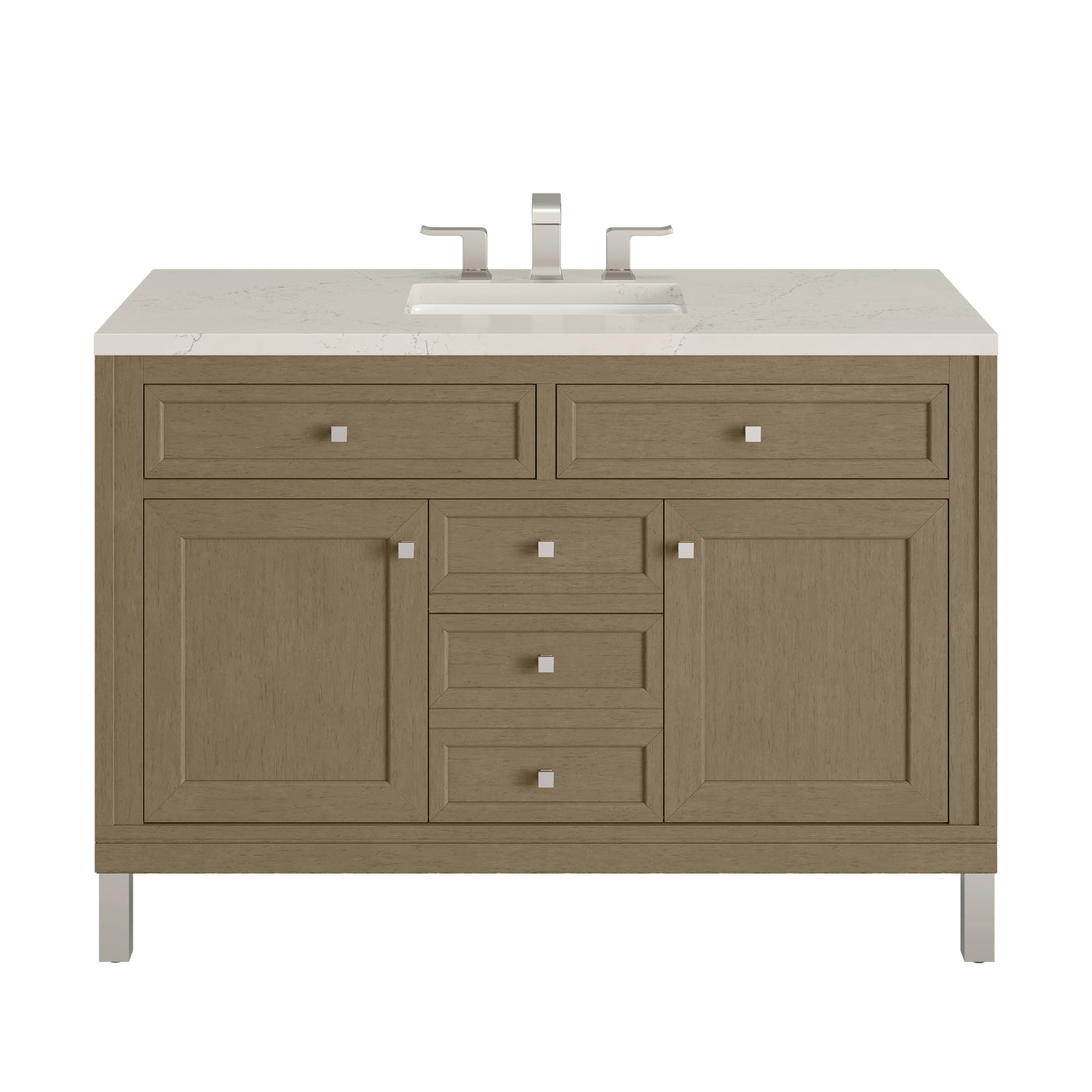 James Martin Chicago 48" Single Bathroom Vanity, Walnut Whisper with Siberian countertop