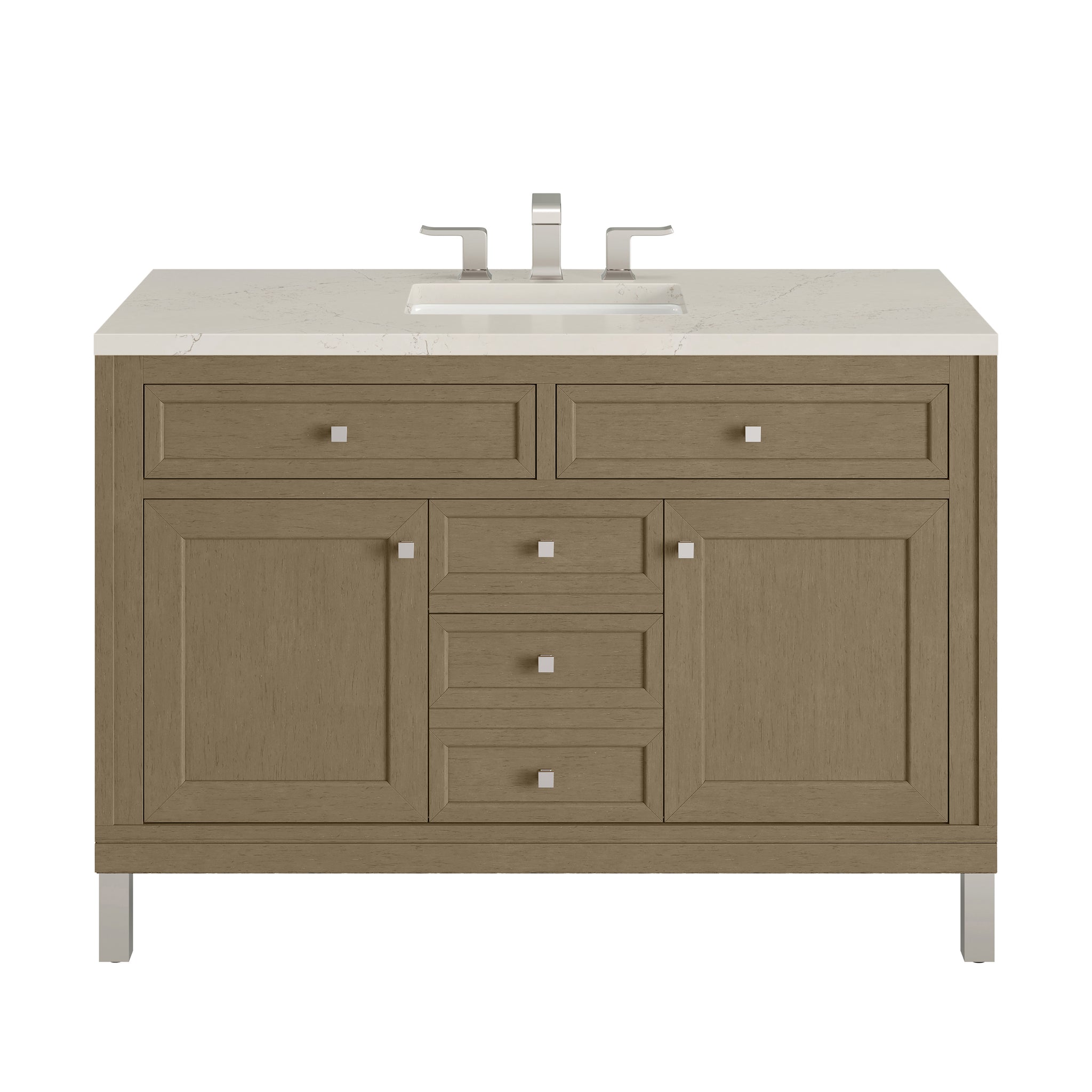 James Martin Chicago 48" Single Bathroom Vanity, Walnut Whisper with Siberian countertop