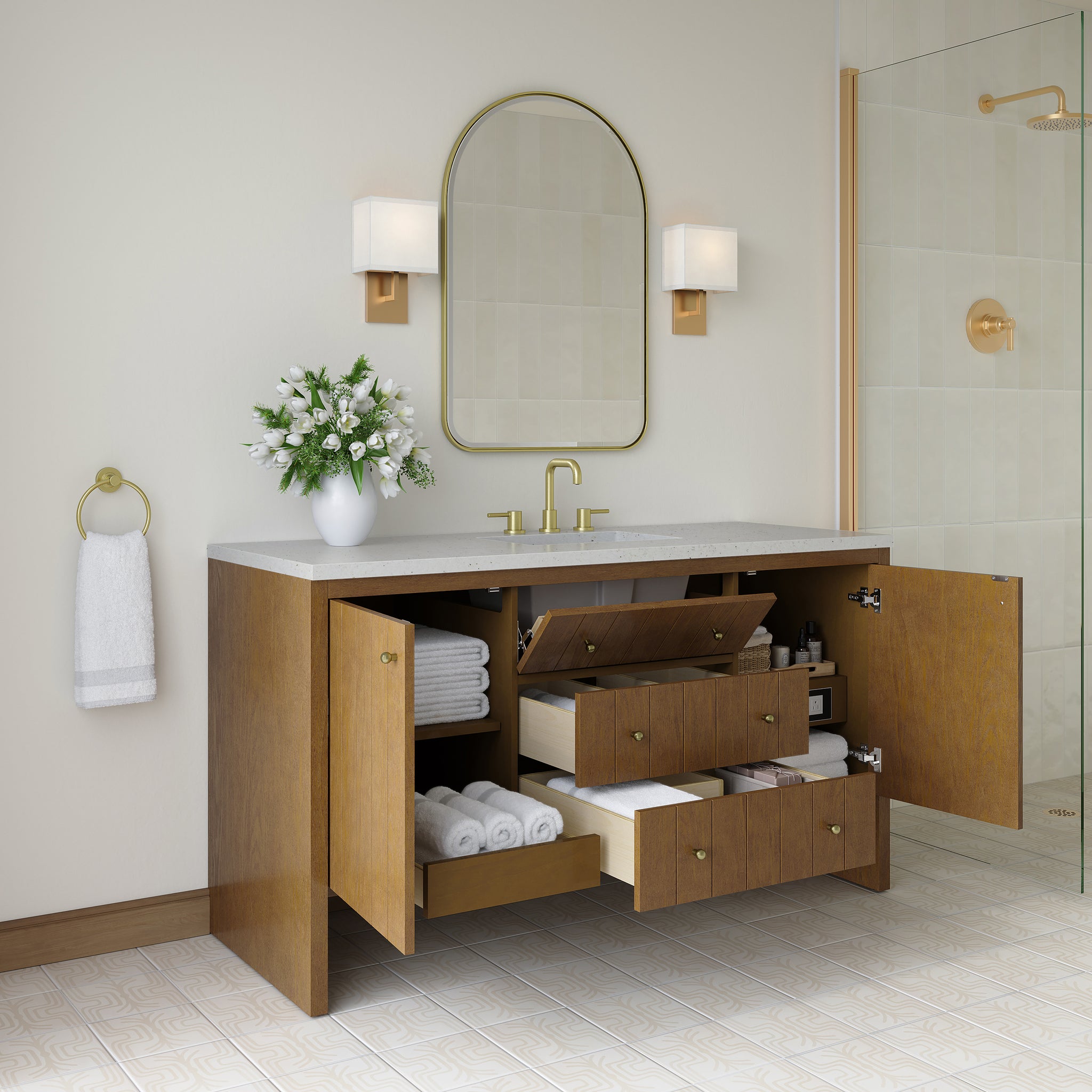 James Martin Hudson 60" Single Bathroom Vanity, Honey Oak, view 33