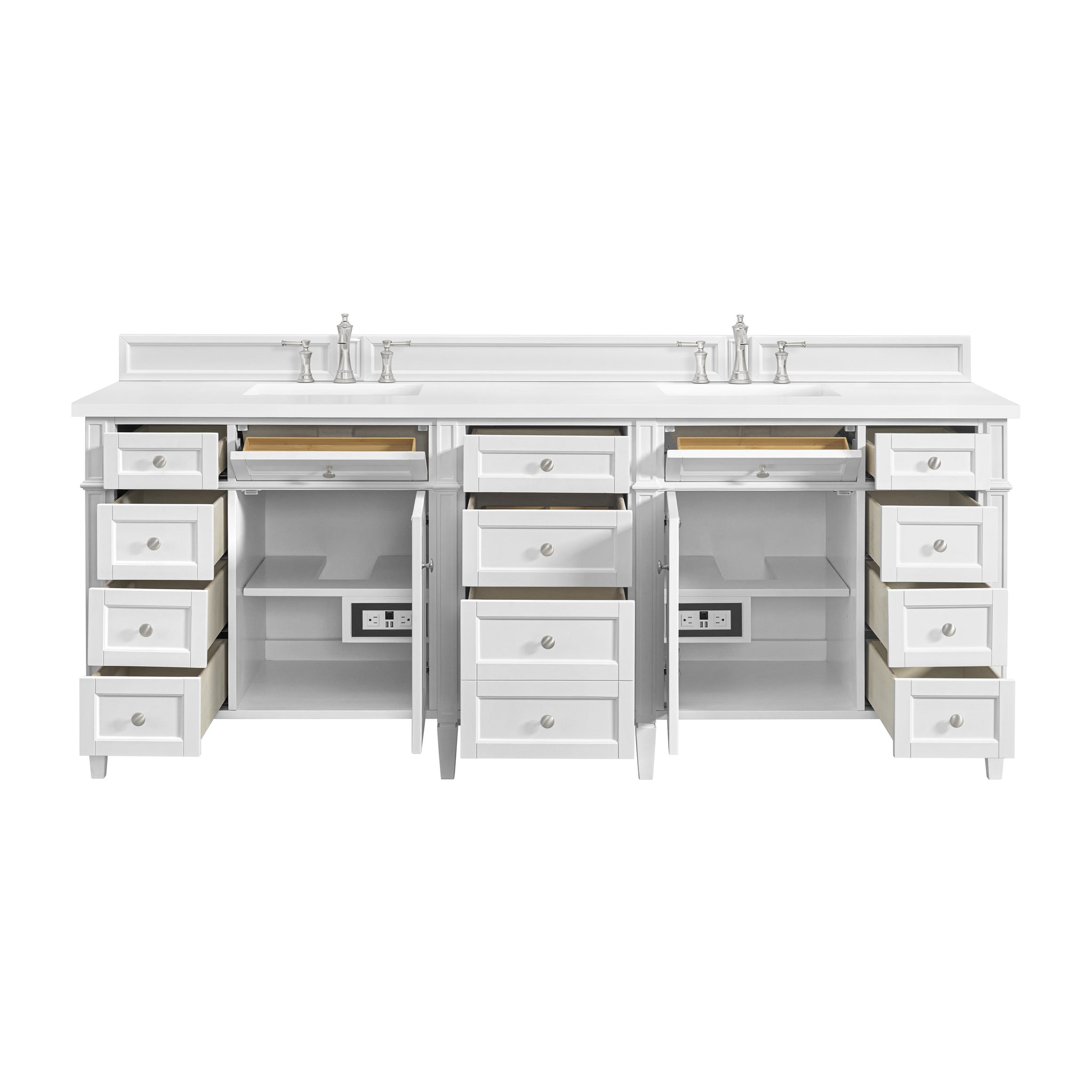 James Martin Brittany 84" Double Bathroom Vanity, Bright White, view 26