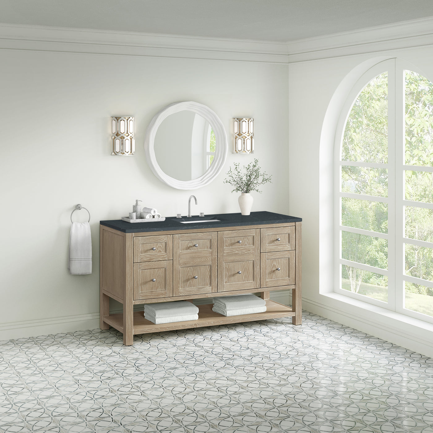 James Martin Breckenridge 60" Single Bathroom Vanity, Whitewashed Oak, view 33