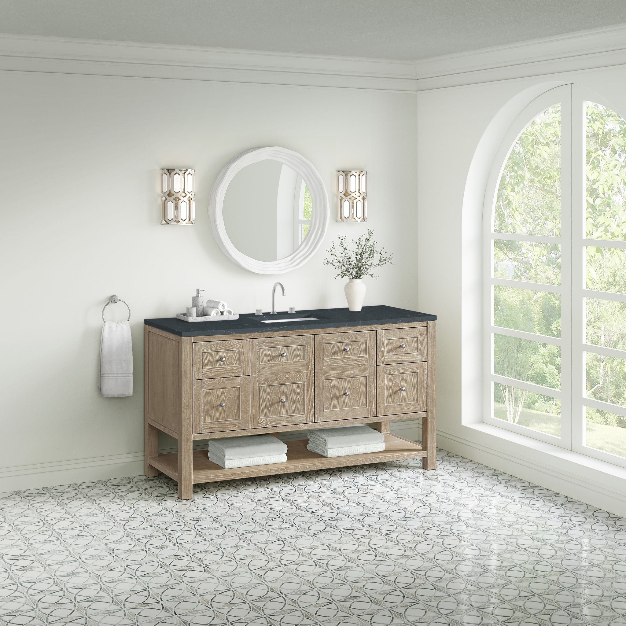 James Martin Breckenridge 60" Single Bathroom Vanity, Whitewashed Oak, view 33