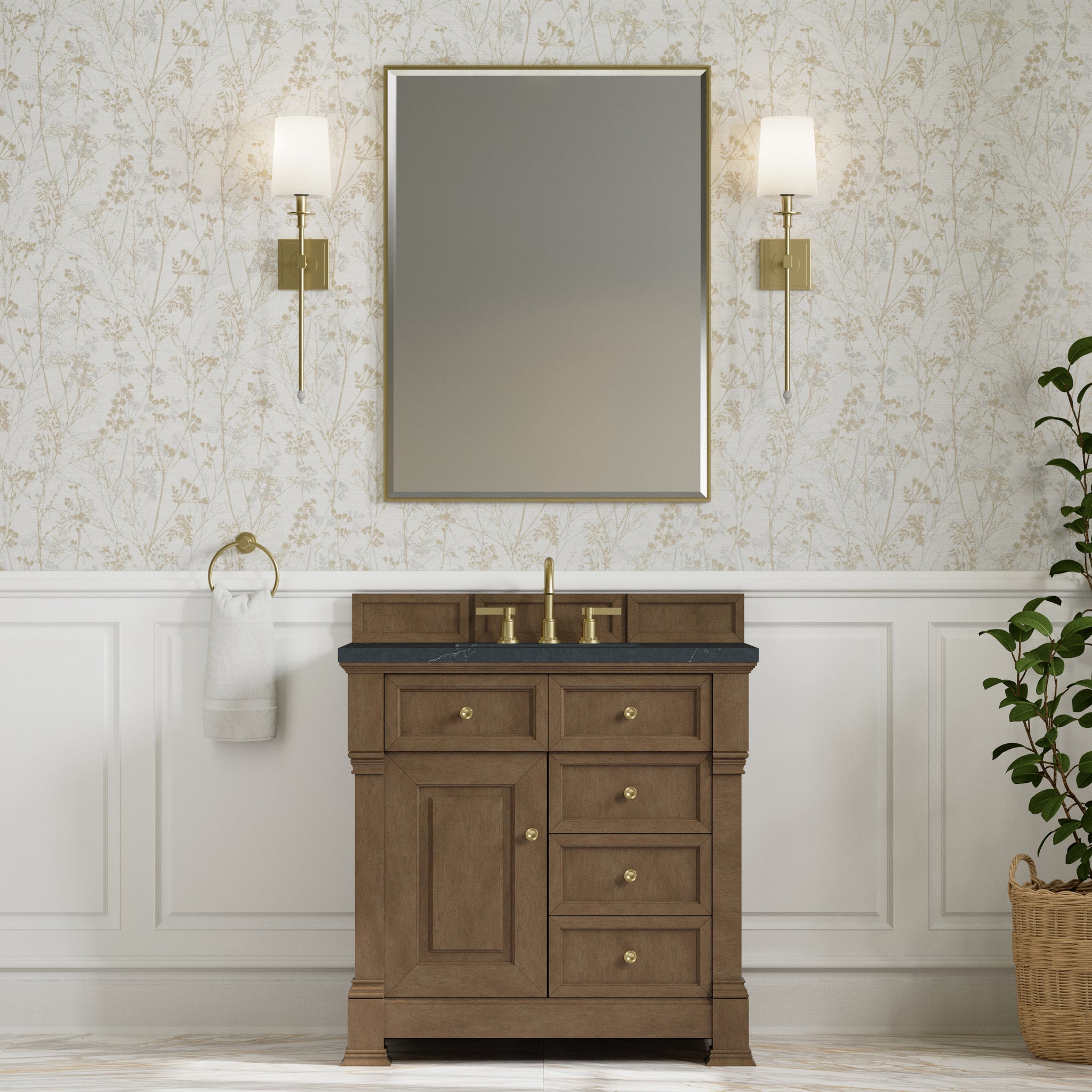 James Martin Brookfield 36" Single Bathroom Vanity, Pecan, view 30
