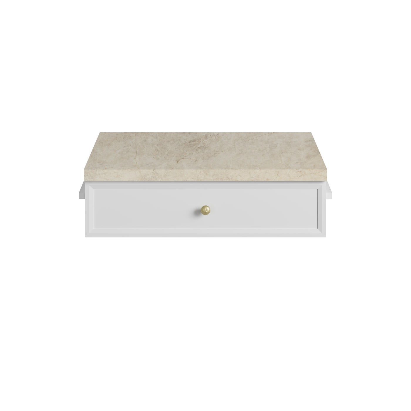 James Martin Bellshire 24" Drawer Unit, Bright White with Tajnar countertop