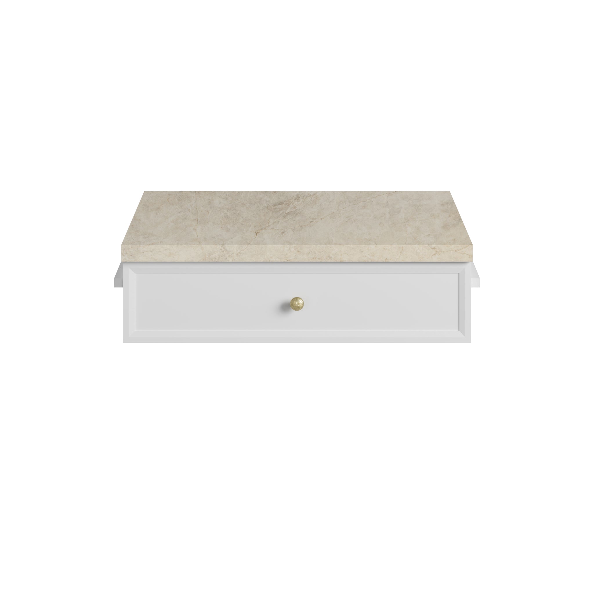 James Martin Bellshire 24" Drawer Unit, Bright White with Tajnar countertop