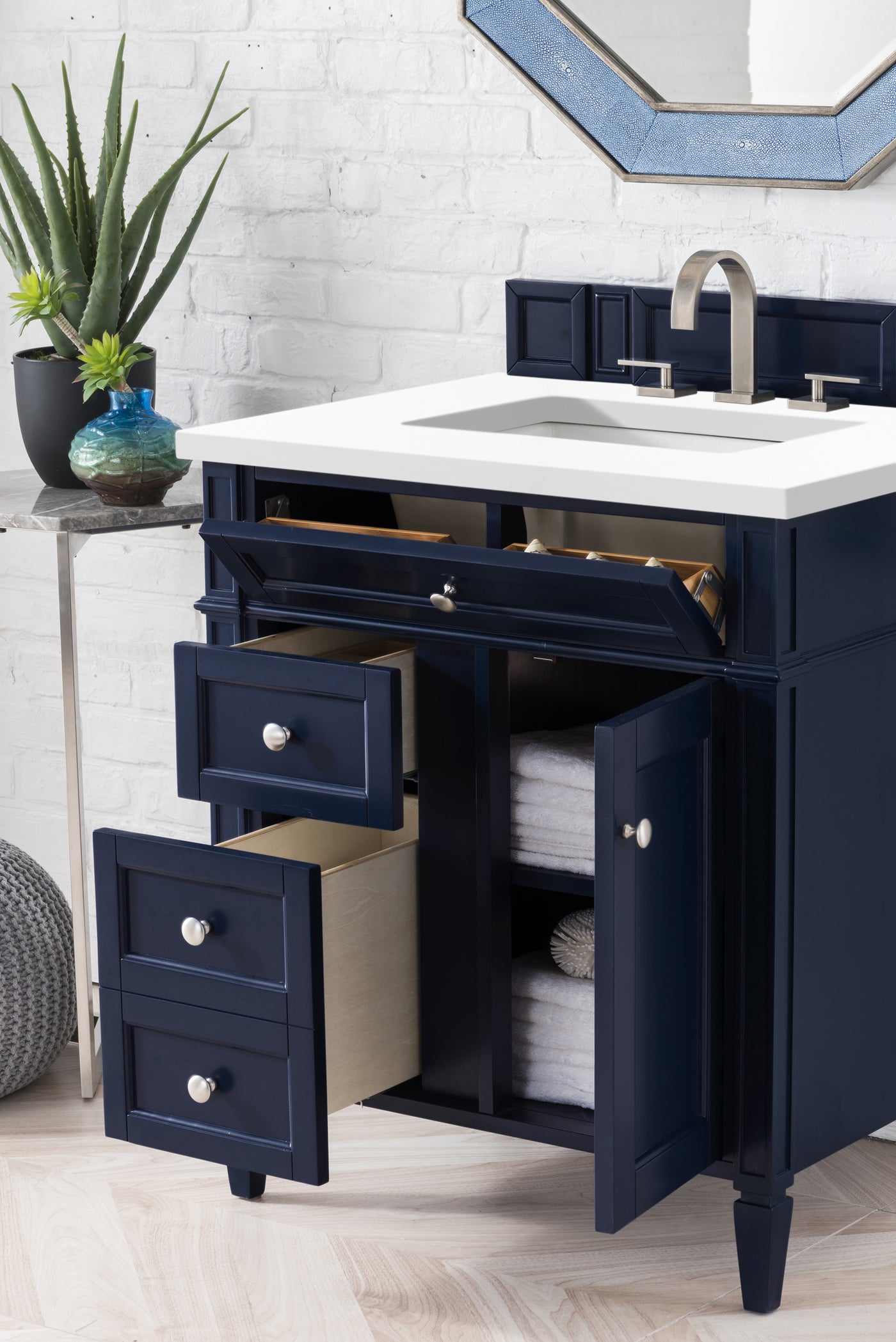 James Martin Brittany 30" Single Bathroom Vanity, Victory Blue, view 16