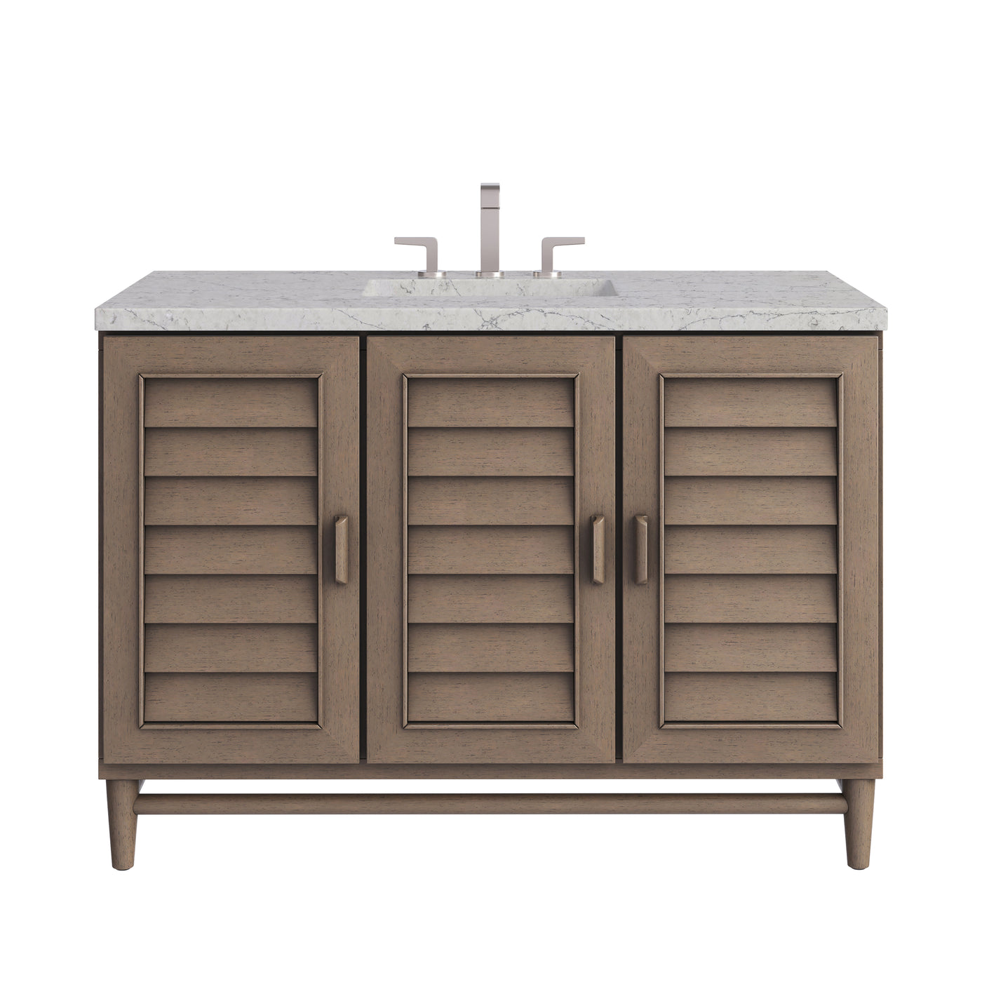 James Martin Portland 48" Single Bathroom Vanity, Whitewashed Walnut with Eternal Jasmine Pearl countertop