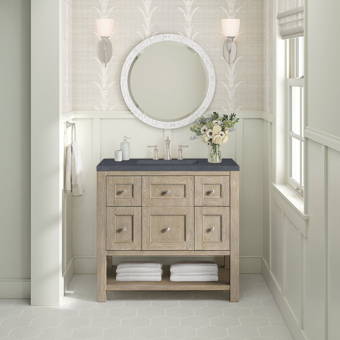 James Martin Breckenridge 36" Single Bathroom Vanity, Whitewashed Oak, view 36