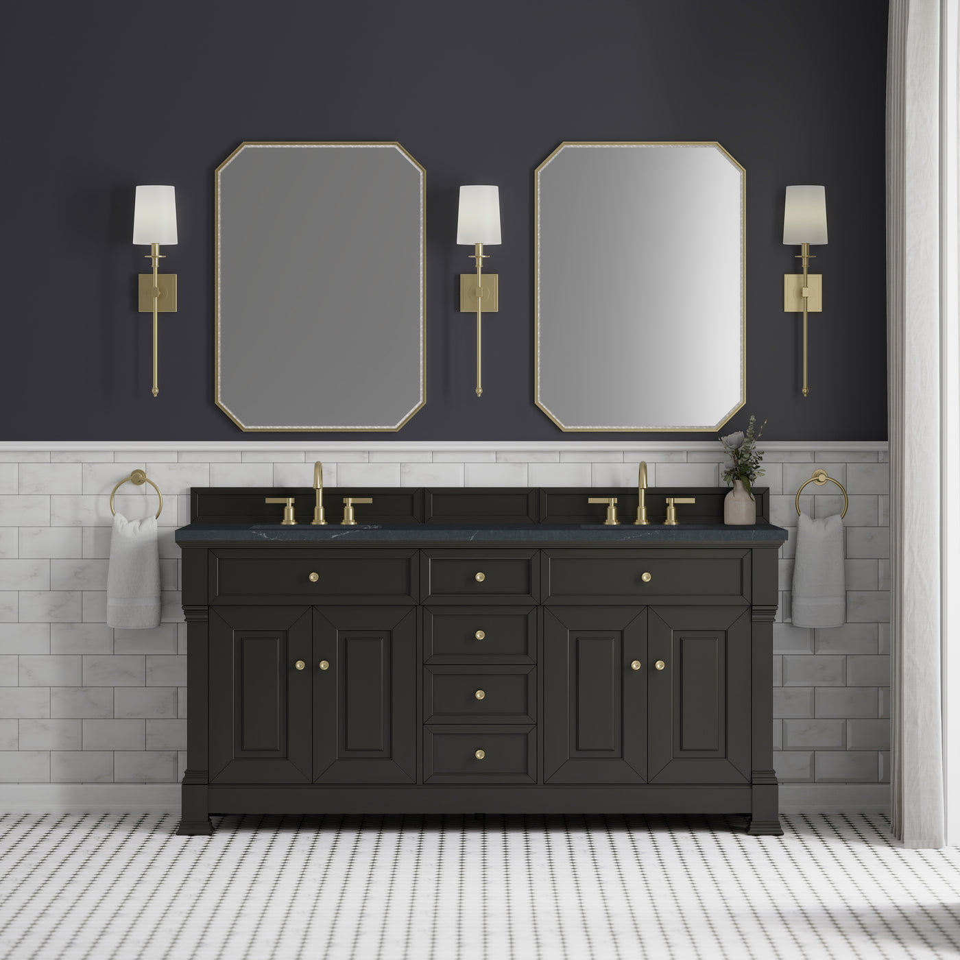 James Martin Brookfield 72" Double Bathroom Vanity, Black Onyx, view 35