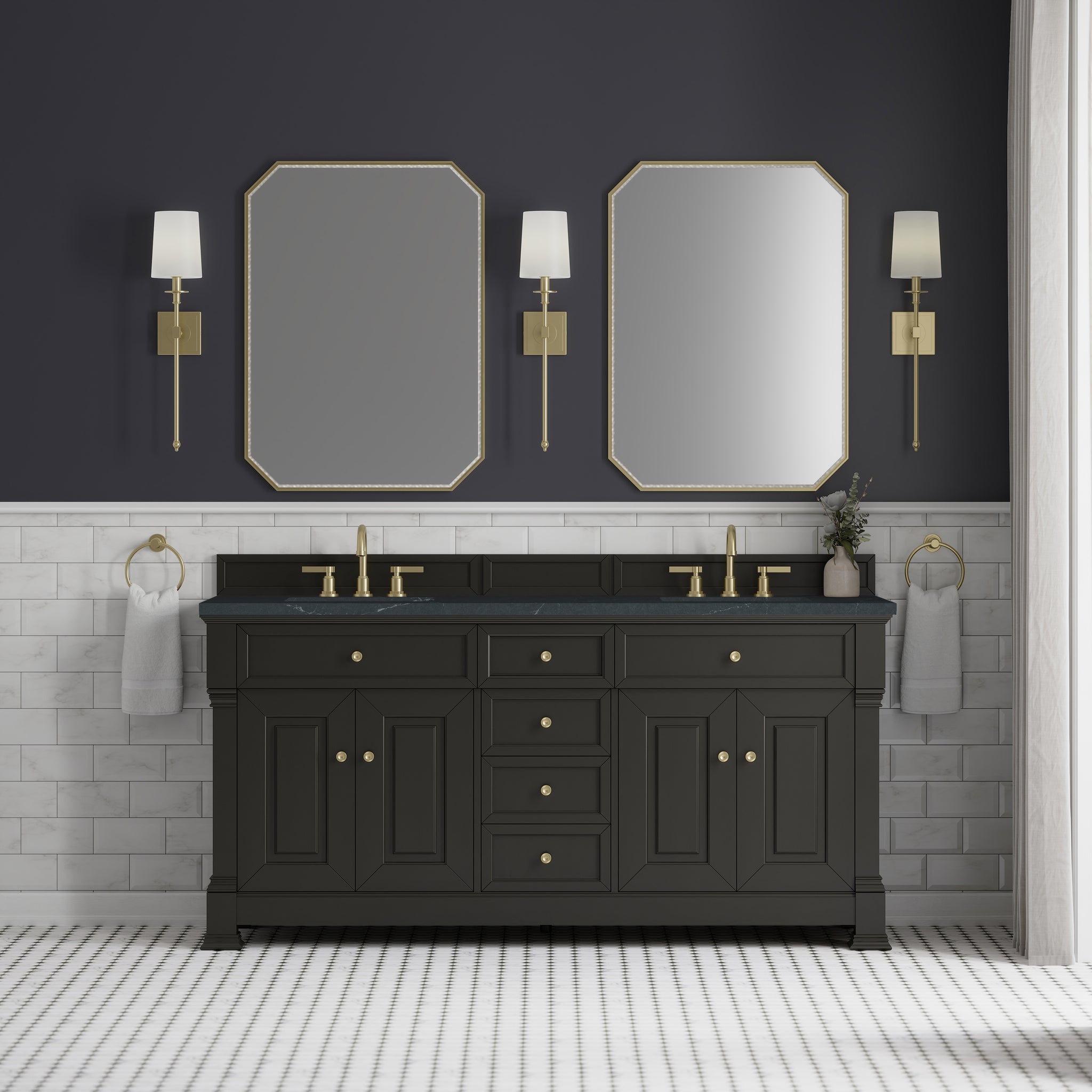 James Martin Brookfield 72" Double Bathroom Vanity, Black Onyx, view 35