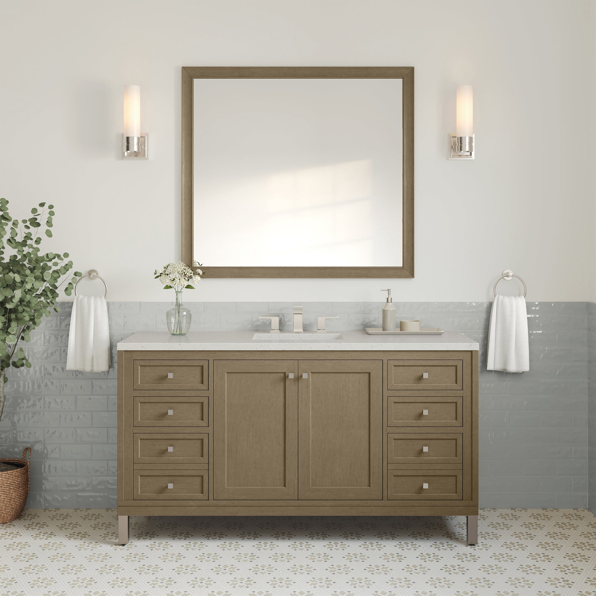 James Martin Chicago 60" Single Bathroom Vanity, Walnut Whisper, view 25