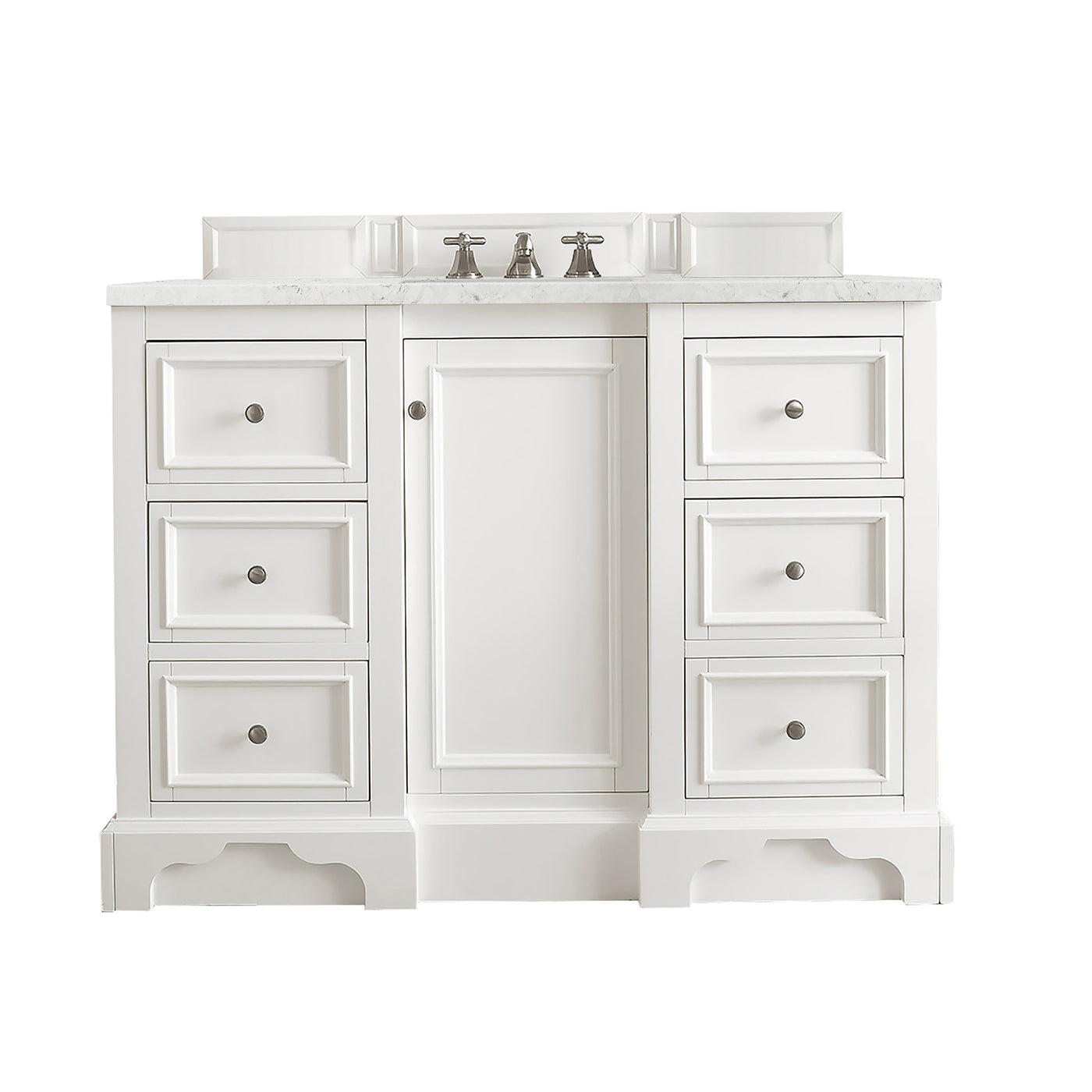 James Martin De Soto 48" Single Bathroom Vanity, Bright White with Eternal Jasmine Pearl countertop