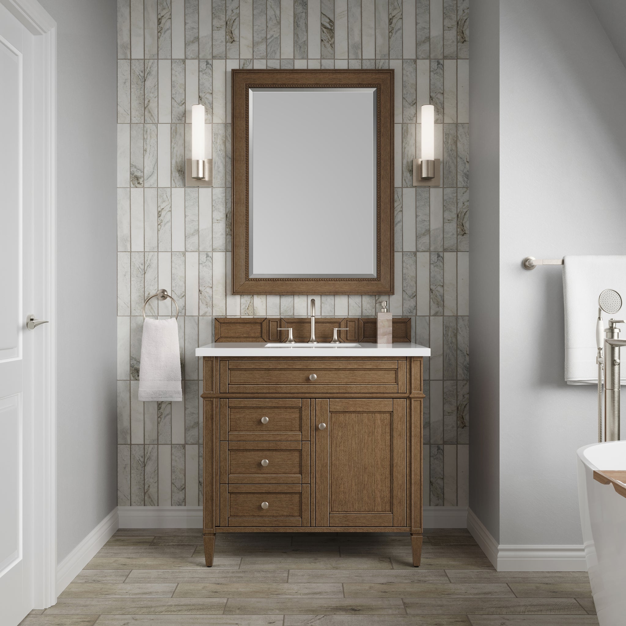 James Martin Brittany 36" Single Bathroom Vanity, Saddle Brown, view 16
