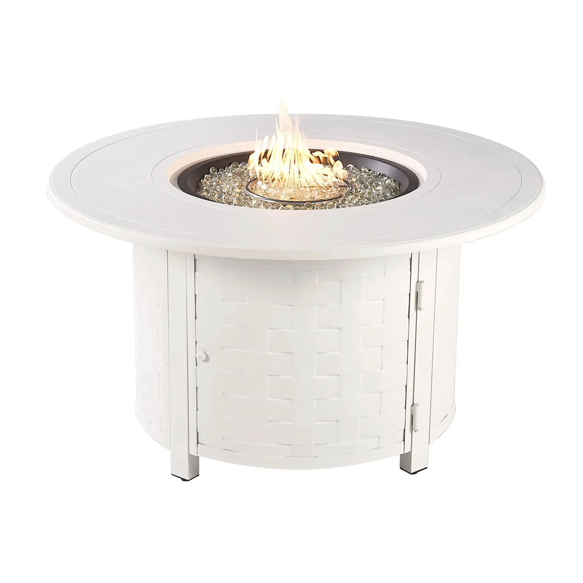 Aluminum 44-in Round Propane Fire Table with Beads, Covers and Lid by Sharicks