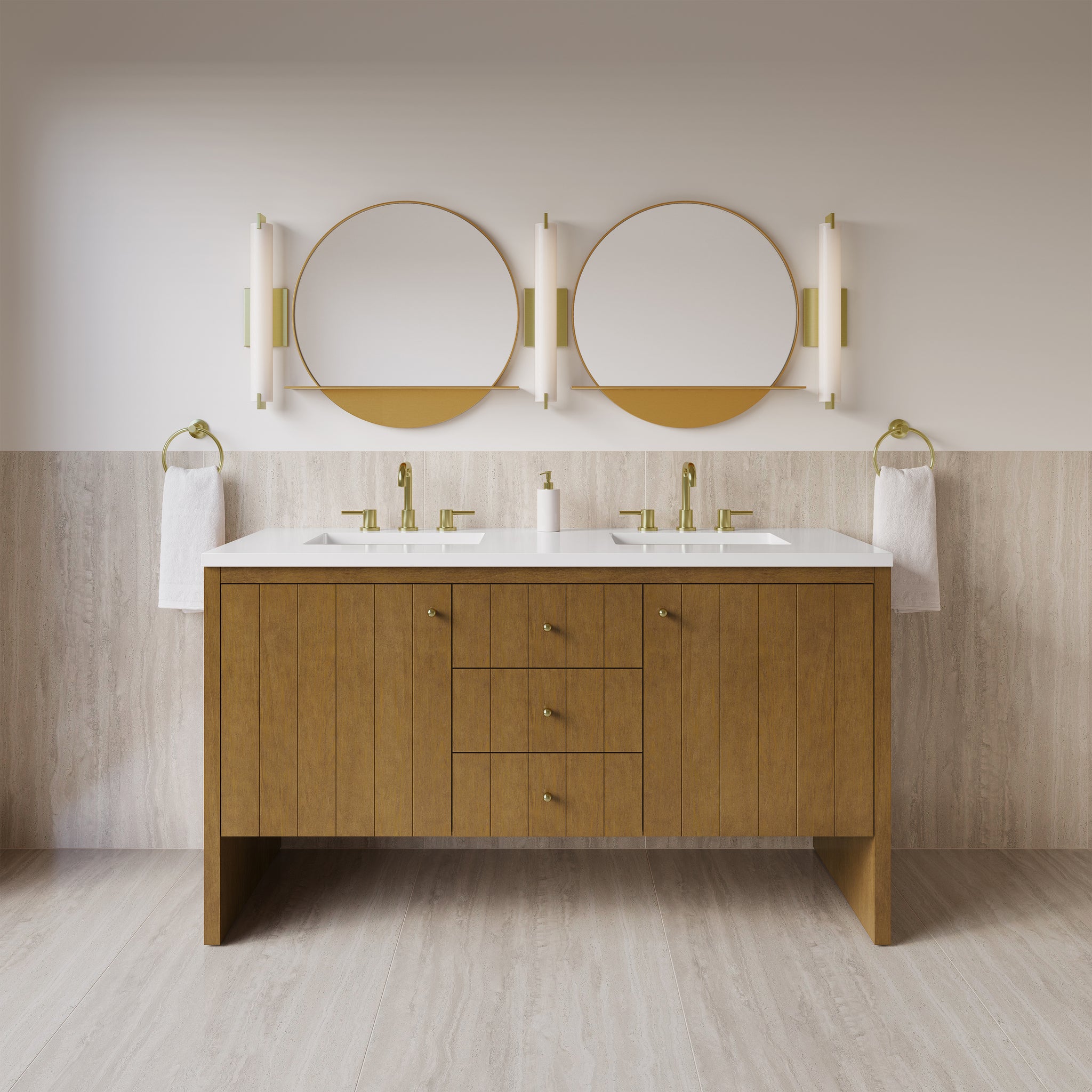 James Martin Hudson 60" Double Bathroom Vanity, Honey Oak, view 39