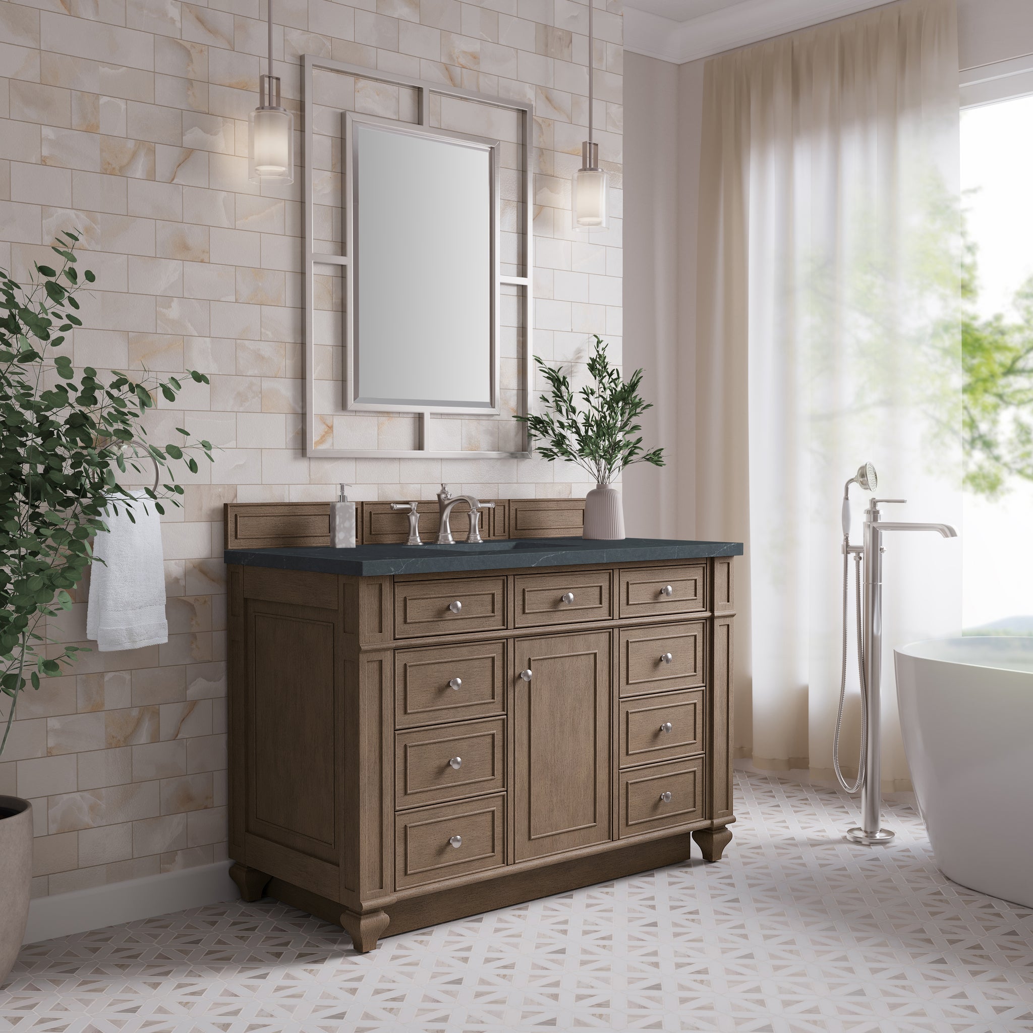 James Martin Bristol 48" Single Bathroom Vanity, Whitewashed Walnut, view 36