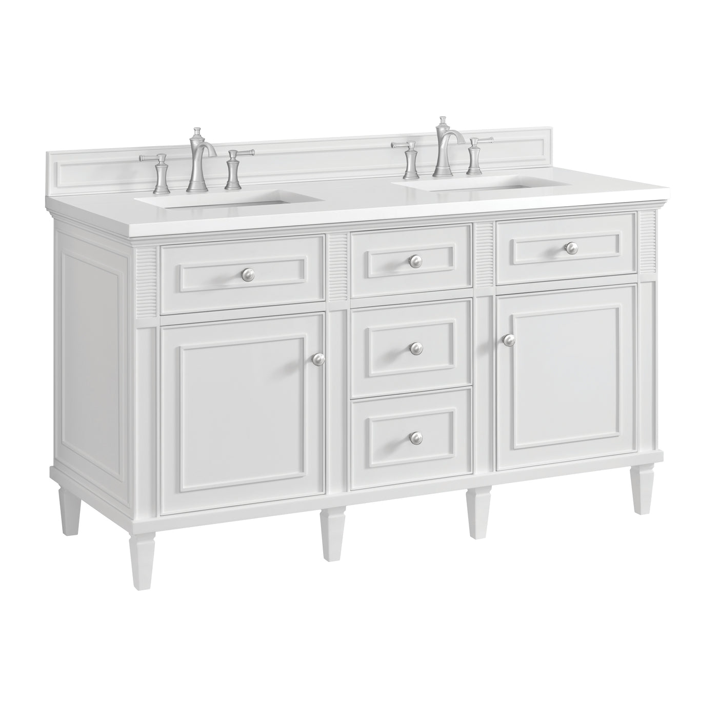 James Martin Lorelai 60" Double Bathroom Vanity, Bright White, view 22