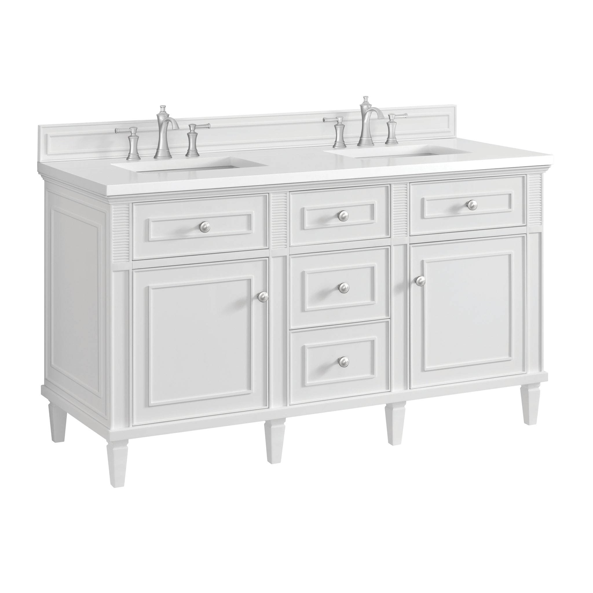 James Martin Lorelai 60" Double Bathroom Vanity, Bright White, view 22