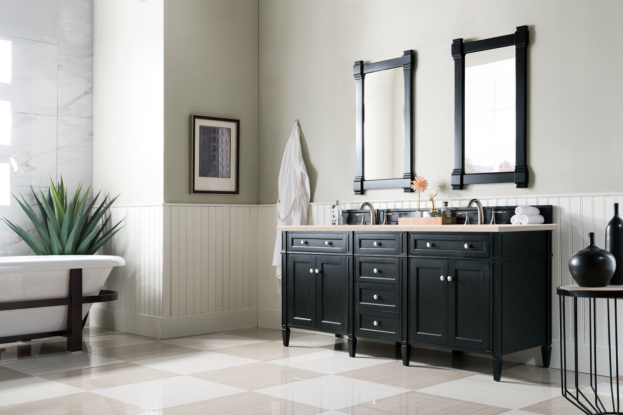 James Martin Brittany 72" Double Bathroom Vanity, Black Onyx, view 23