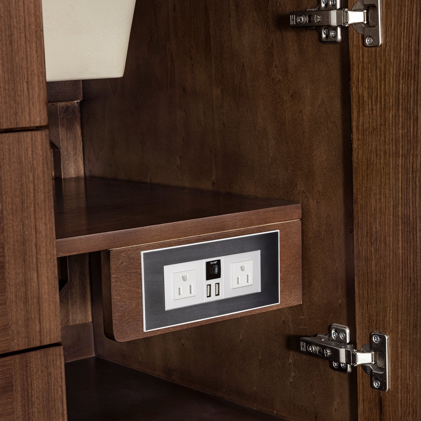 James Martin Amberly 60" Dual Mount Double Bathroom Vanity, Mid-Century Walnut, view 30