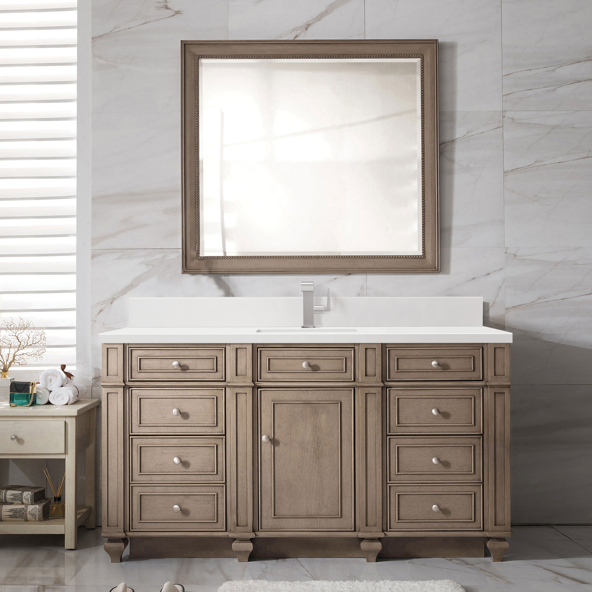 James Martin Bristol 60" Single Bathroom Vanity, Whitewashed Walnut, view 32