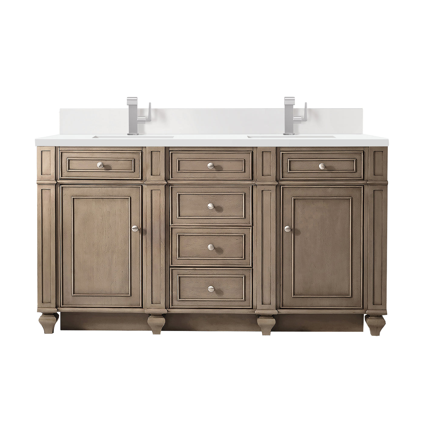 James Martin Bristol 60" Double Bathroom Vanity, Whitewashed Walnut, view 30