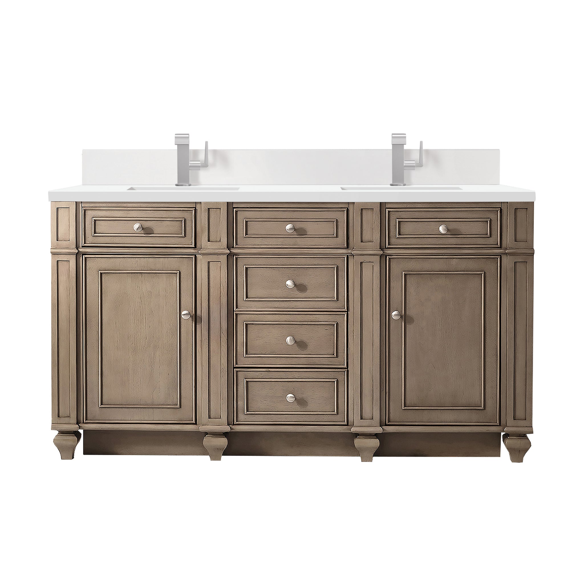 James Martin Bristol 60" Double Bathroom Vanity, Whitewashed Walnut, view 30