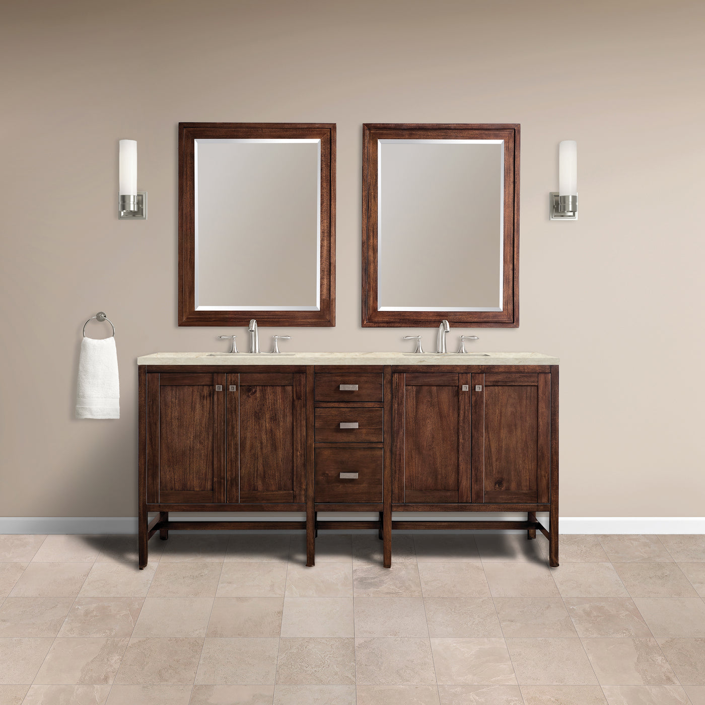 James Martin Addison 72" Double Bathroom Vanity, Mid-Century Acacia, view 34