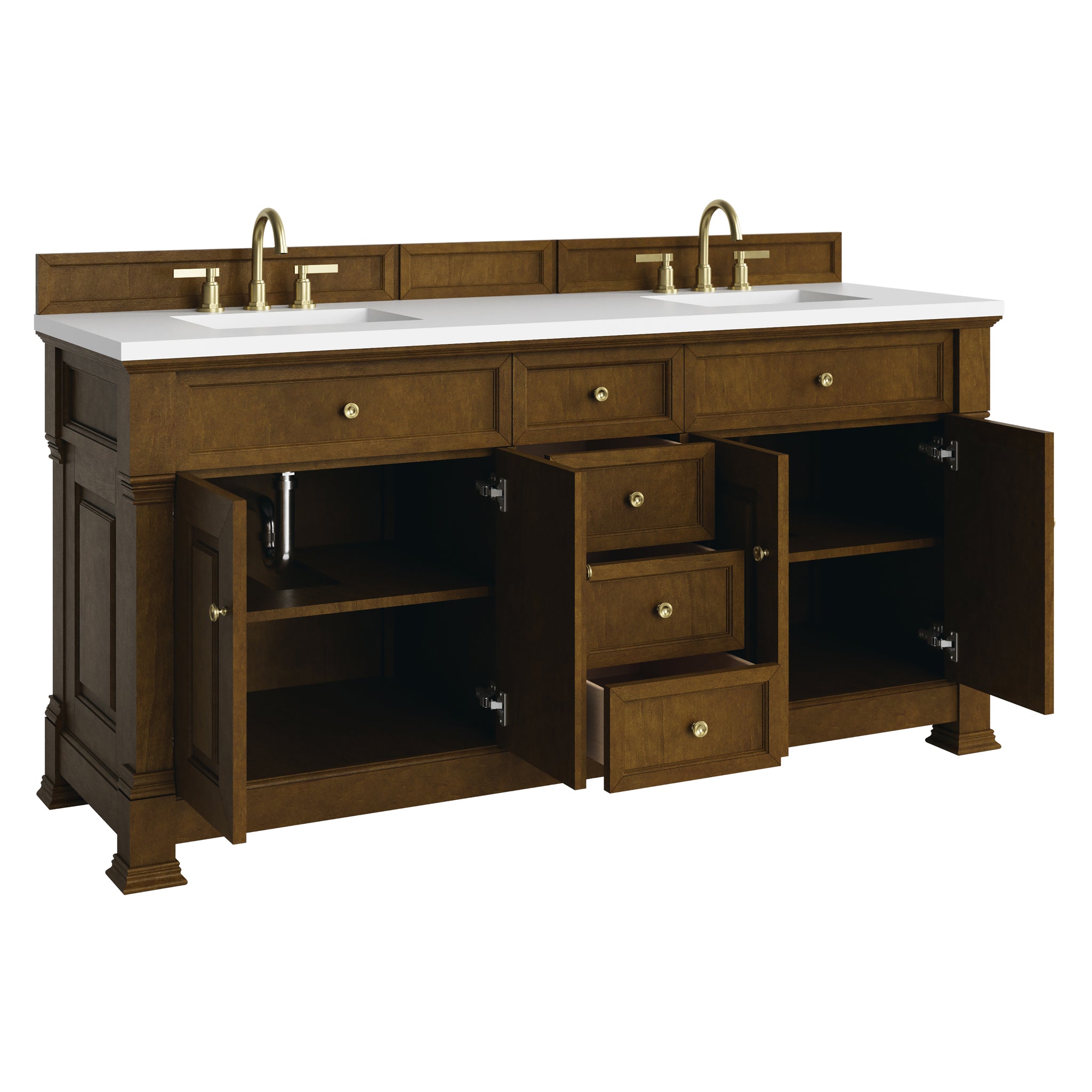 James Martin Brookfield 72" Double Bathroom Vanity, Honey Oak, view 27