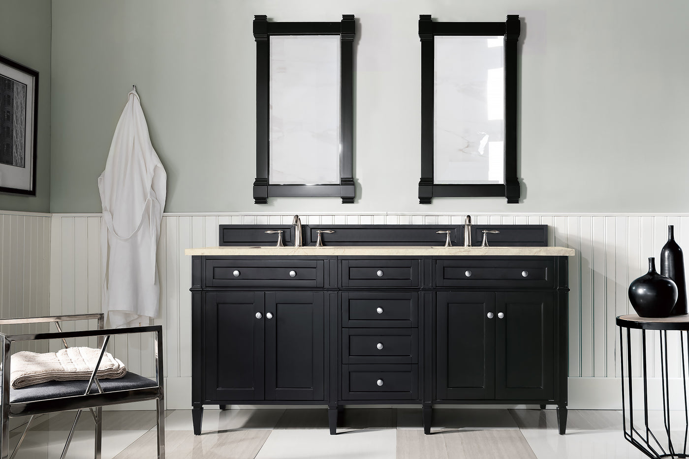 James Martin Brittany 72" Double Bathroom Vanity, Black Onyx, view 22