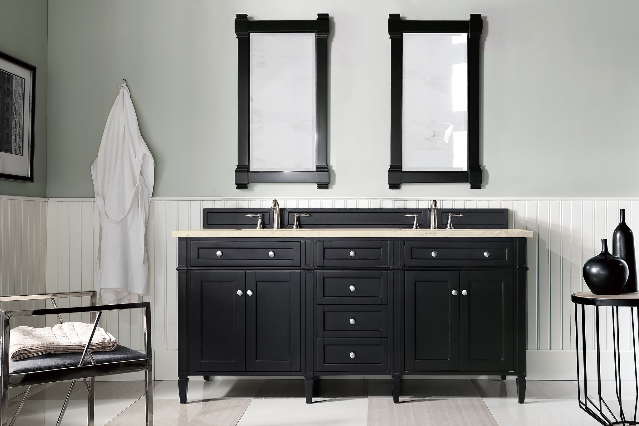 James Martin Brittany 72" Double Bathroom Vanity, Black Onyx, view 22