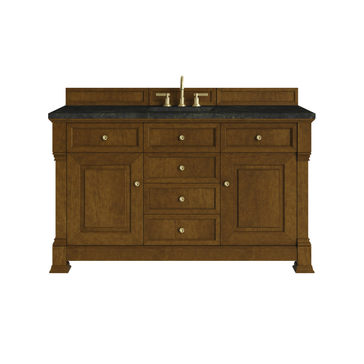 James Martin Brookfield 60" Single Bathroom Vanity, Honey Oak with Phantome countertop