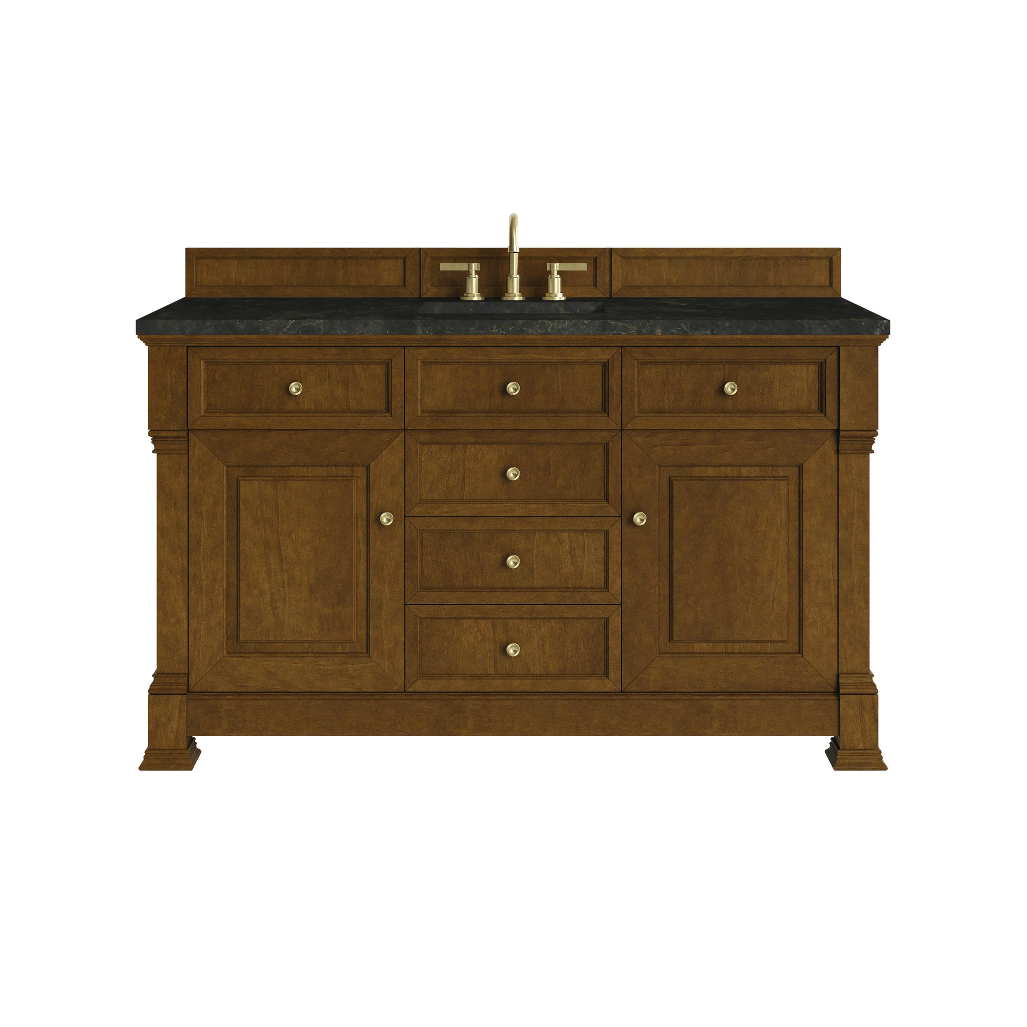 James Martin Brookfield 60" Single Bathroom Vanity, Honey Oak with Phantome countertop