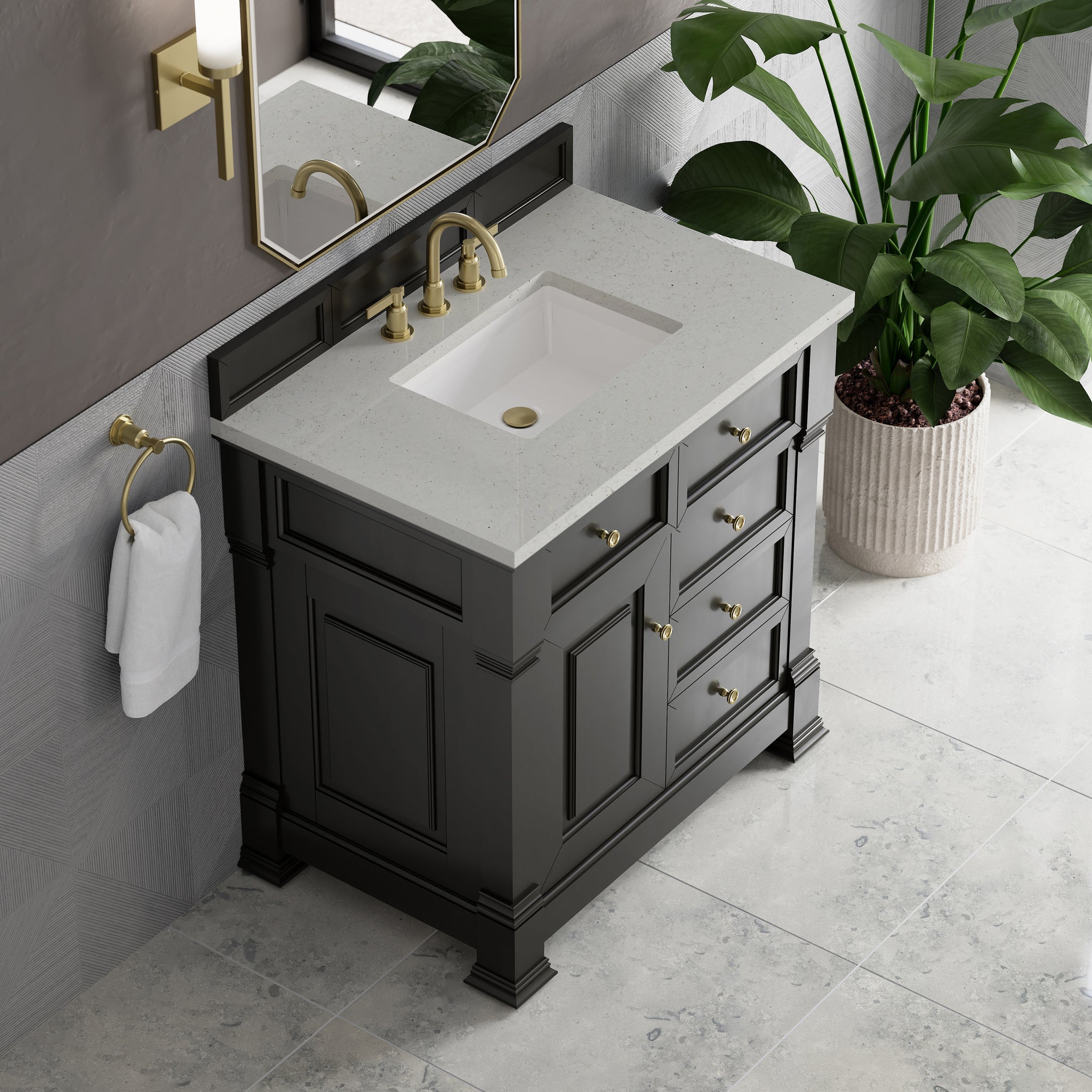 James Martin Brookfield 36" Single Bathroom Vanity, Black Onyx, view 21