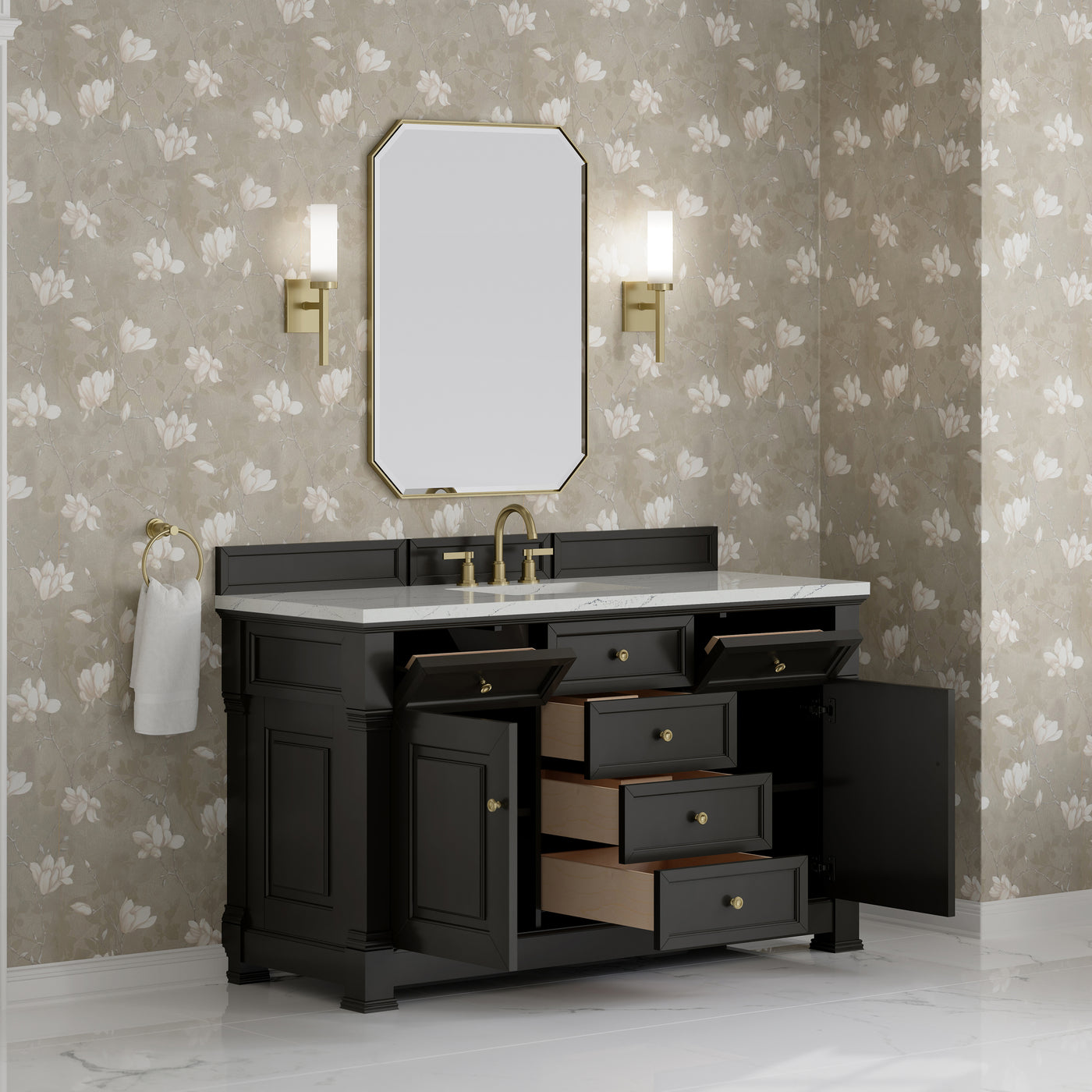 James Martin Brookfield 60" Single Bathroom Vanity, Black Onyx, view 40