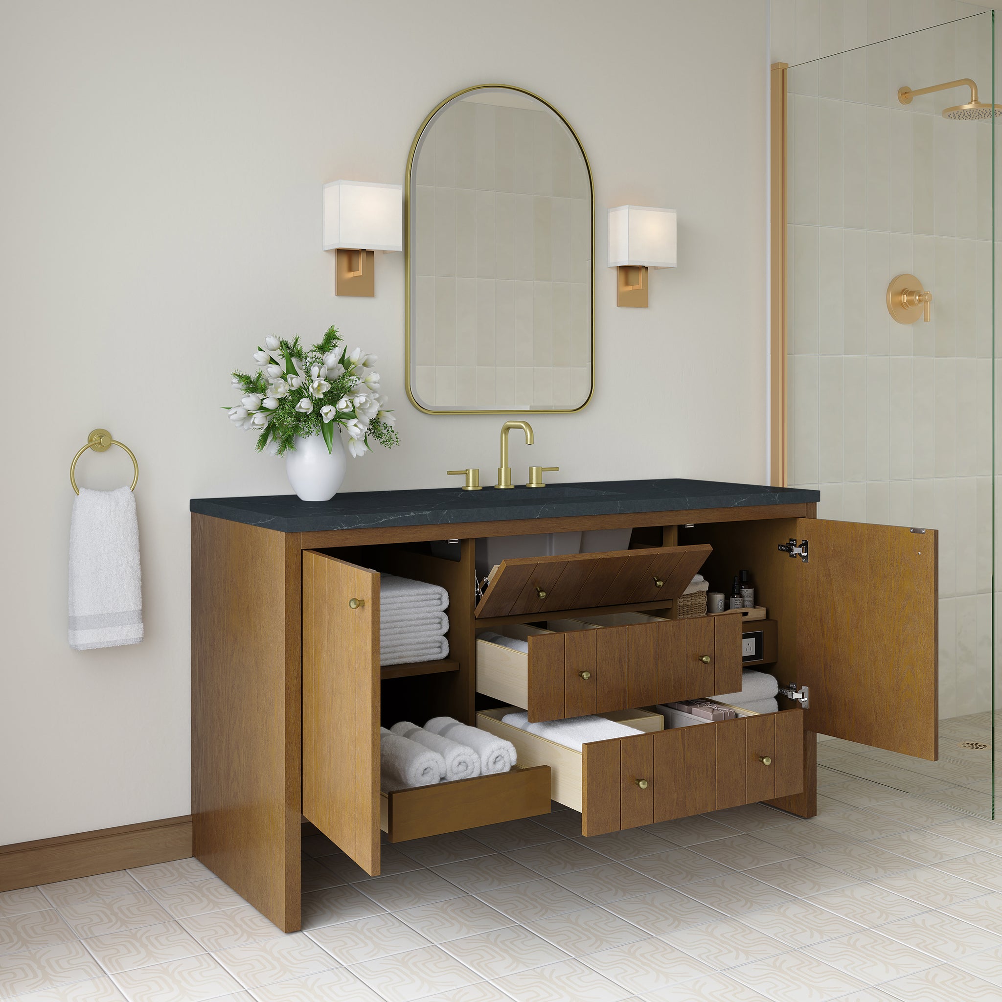 James Martin Hudson 60" Single Bathroom Vanity, Honey Oak, view 39