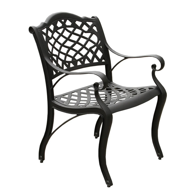 Outdoor Aluminum 9pc Large Black Oval Patio Dining Set Eight Chairs by Sharicks