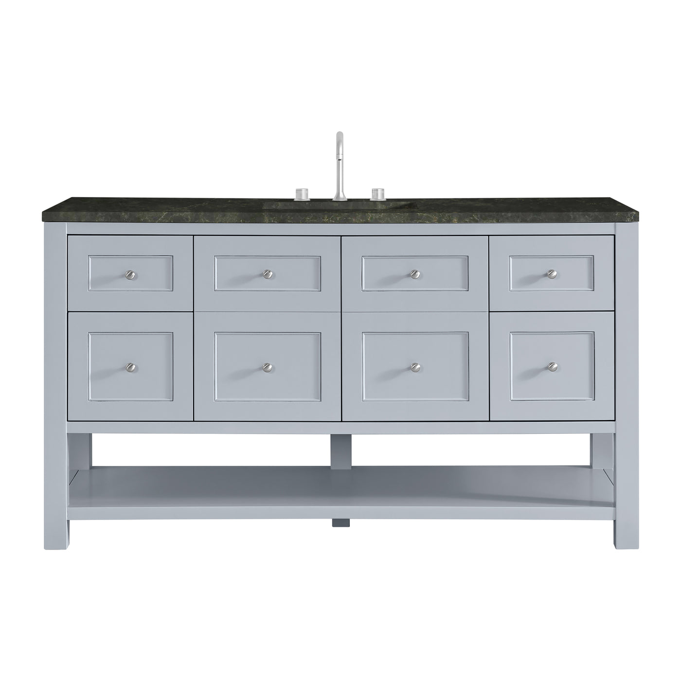 James Martin Breckenridge 60" Single Bathroom Vanity, Serenity Blue with Phantome countertop