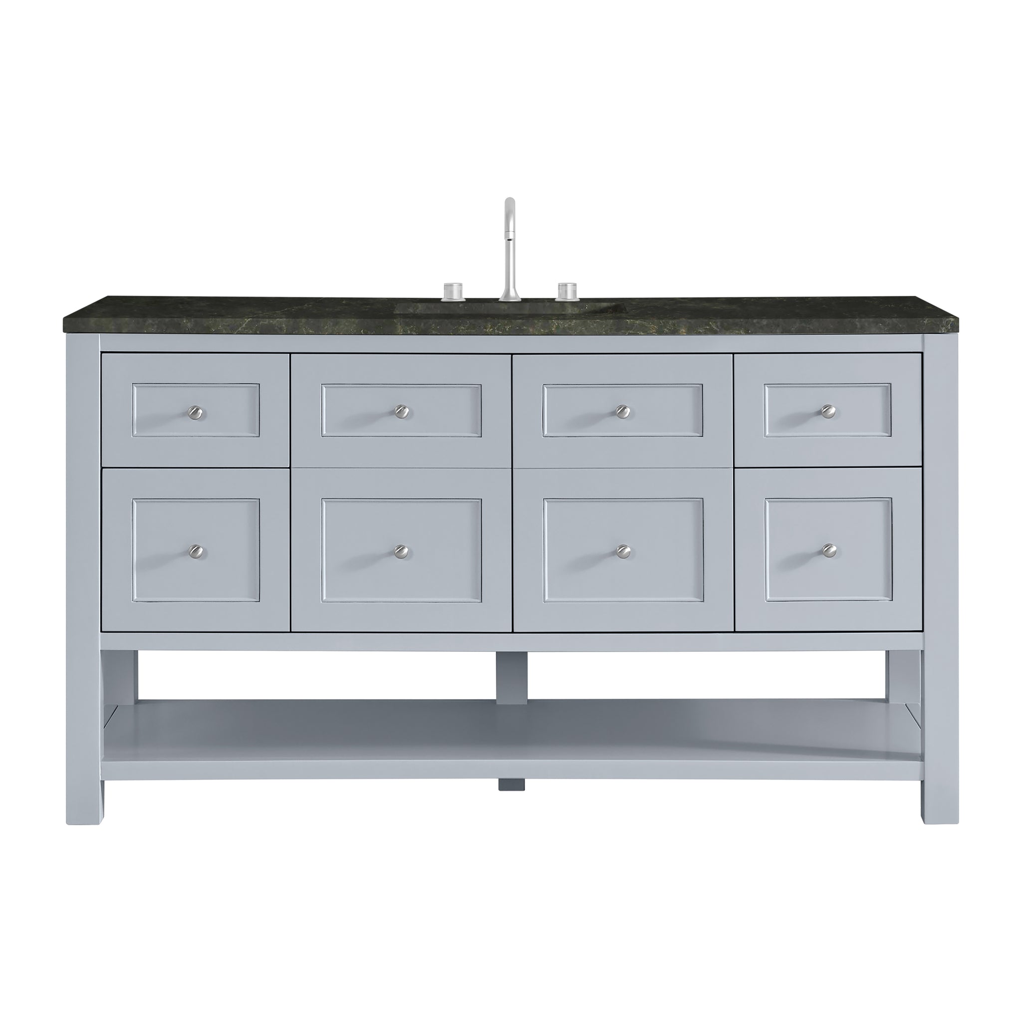 James Martin Breckenridge 60" Single Bathroom Vanity, Serenity Blue with Phantome countertop