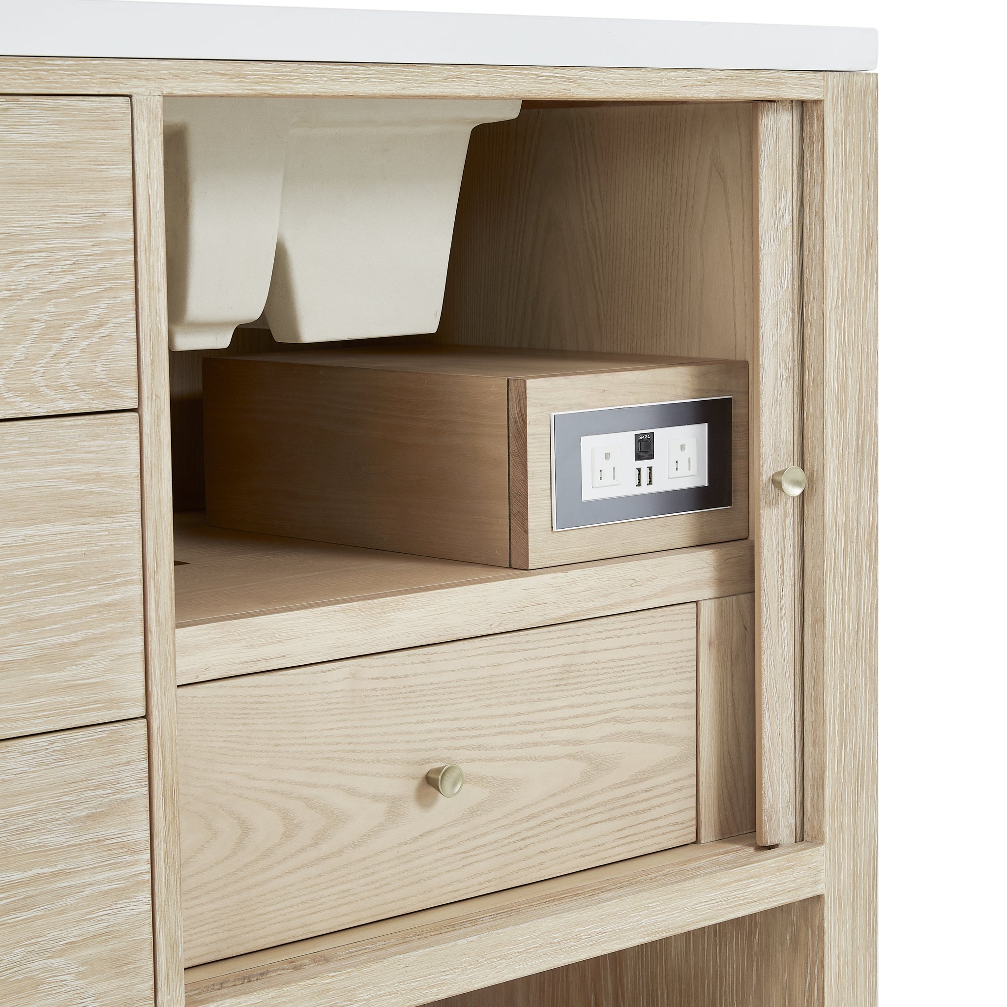 James Martin Marigot 72" Double Bathroom Vanity, Sunwashed Oak, view 21