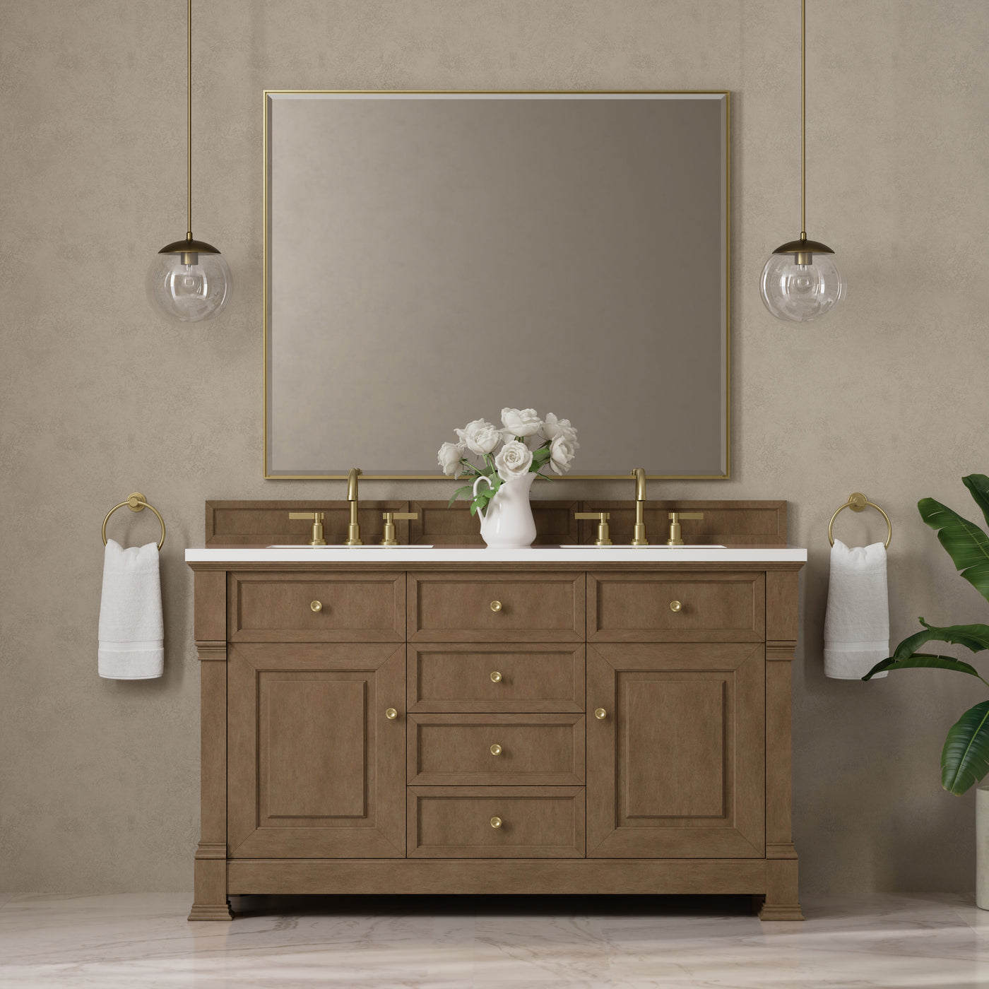 James Martin Brookfield 60" Double Bathroom Vanity, Pecan, view 24