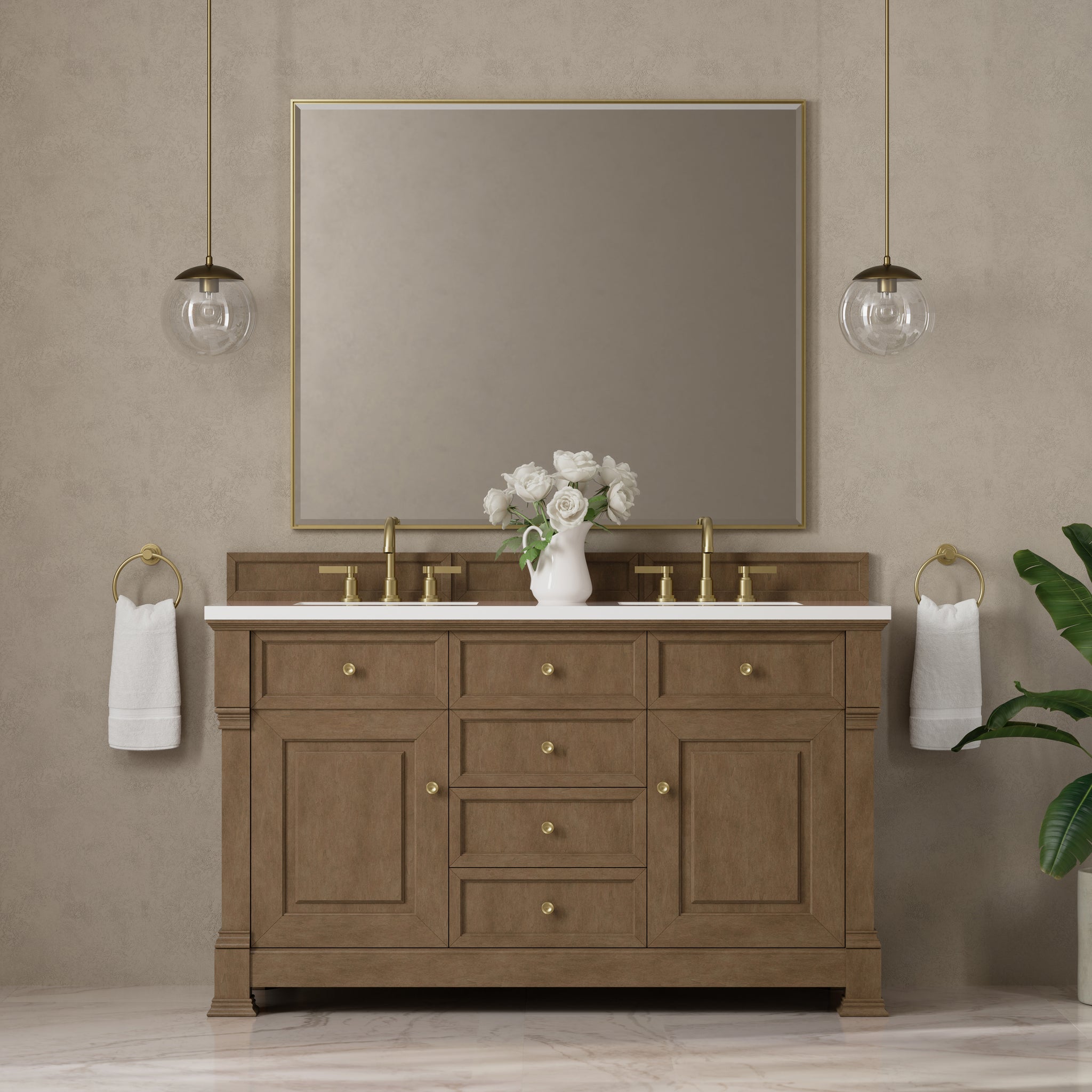 James Martin Brookfield 60" Double Bathroom Vanity, Pecan, view 24