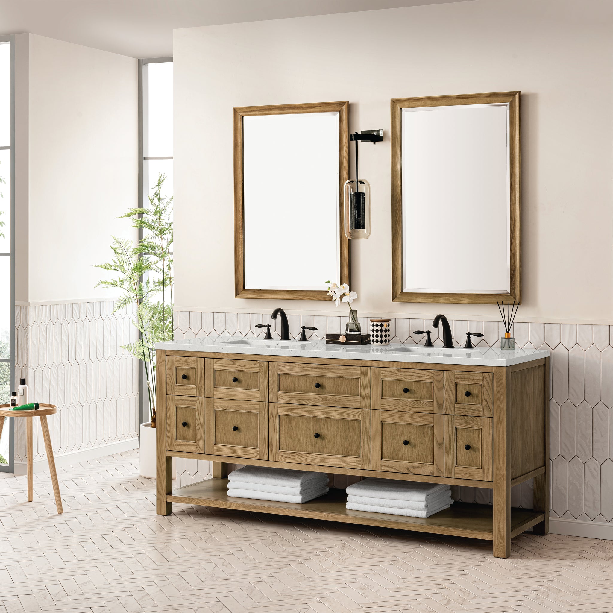 James Martin Breckenridge 72" Double Bathroom Vanity, Light Natural Oak, view 38