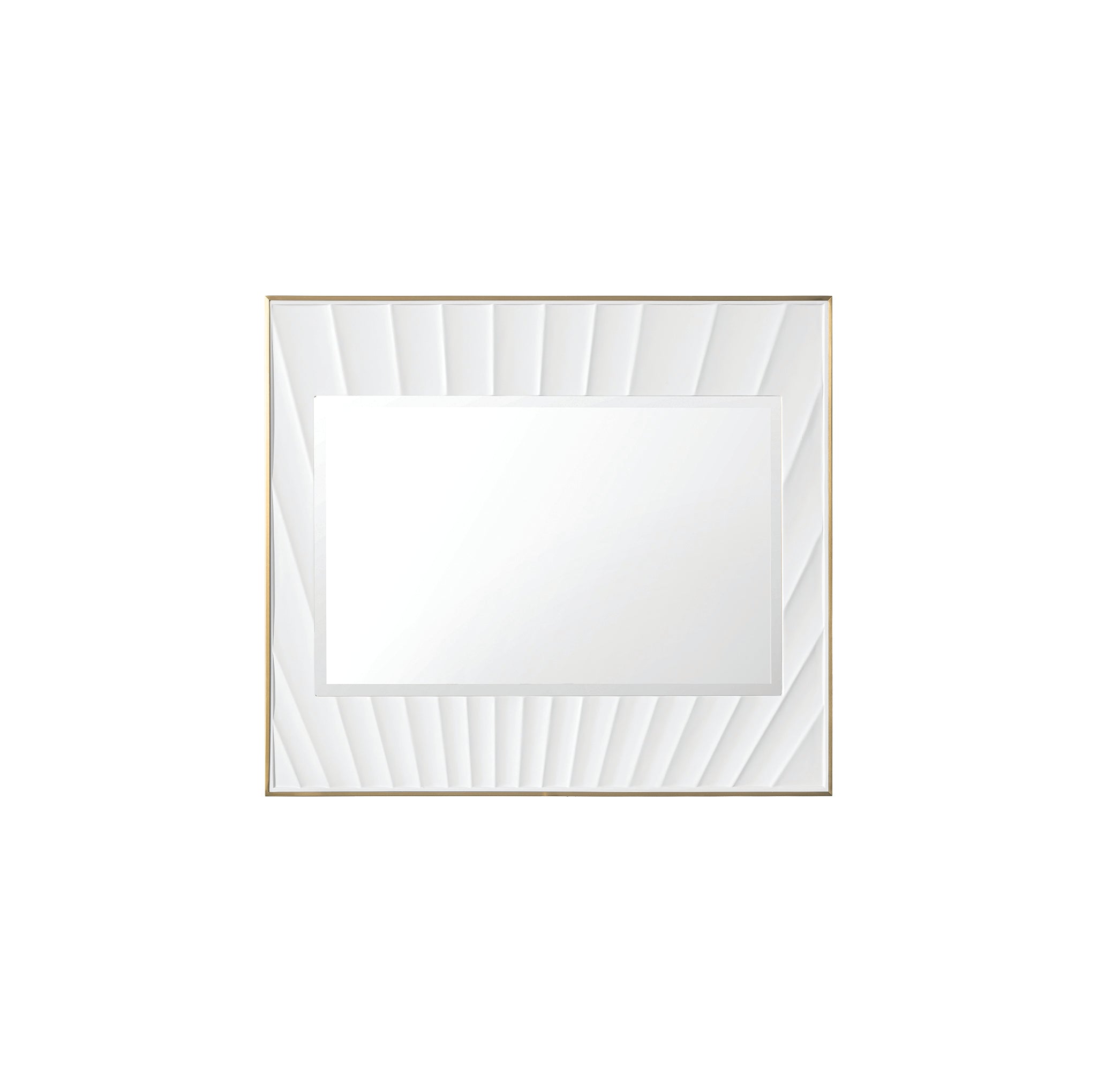 James Martin Soleil 36" Mirror, Matte White with Gold