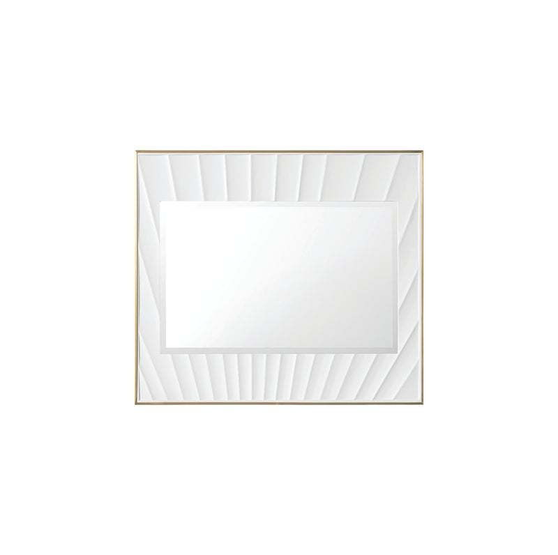 James Martin Soleil 36" Mirror, Matte White with Gold