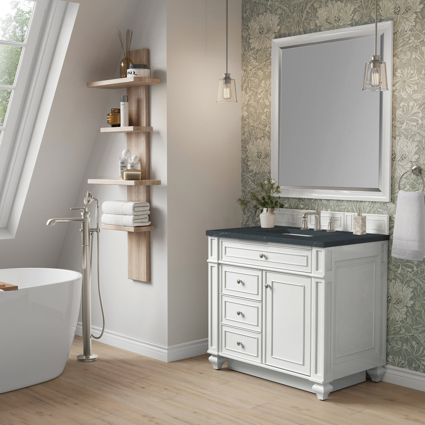 James Martin Bristol 36" Single Bathroom Vanity, Bright White, view 26